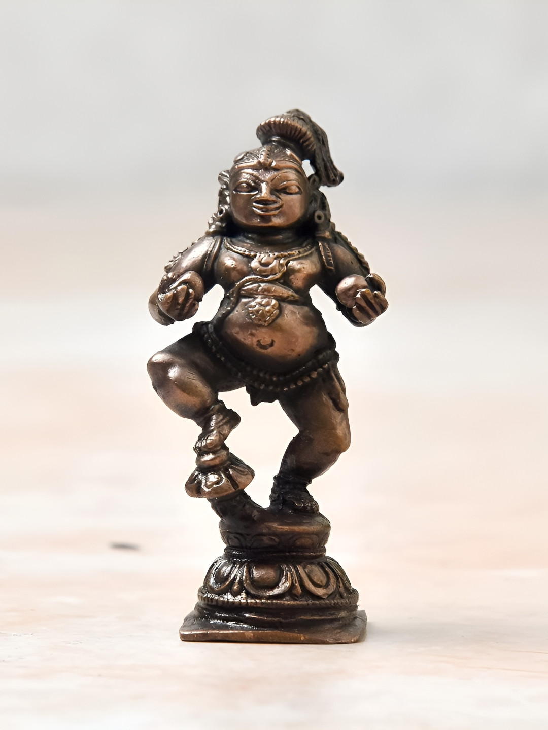 

Bhimonee Decor Copper-Toned& Brown Krishna Idol Showpiece