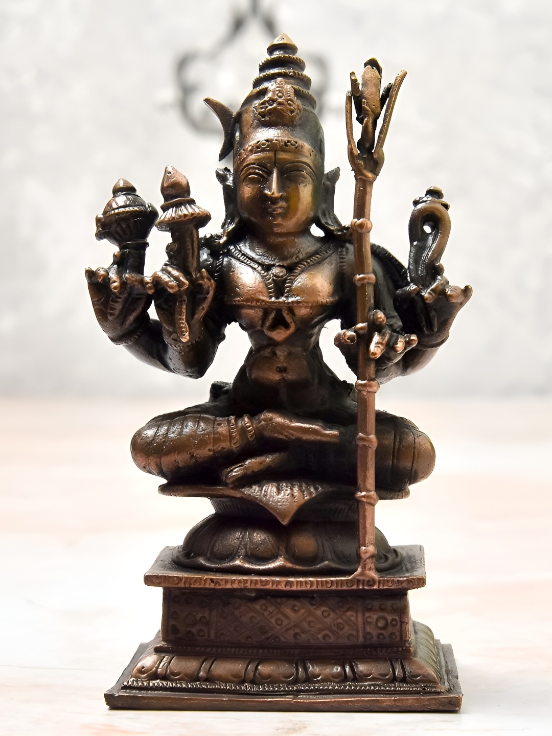 

Bhimonee Decor Copper-Toned& Brown Rajarajeshwari Idol Showpiece