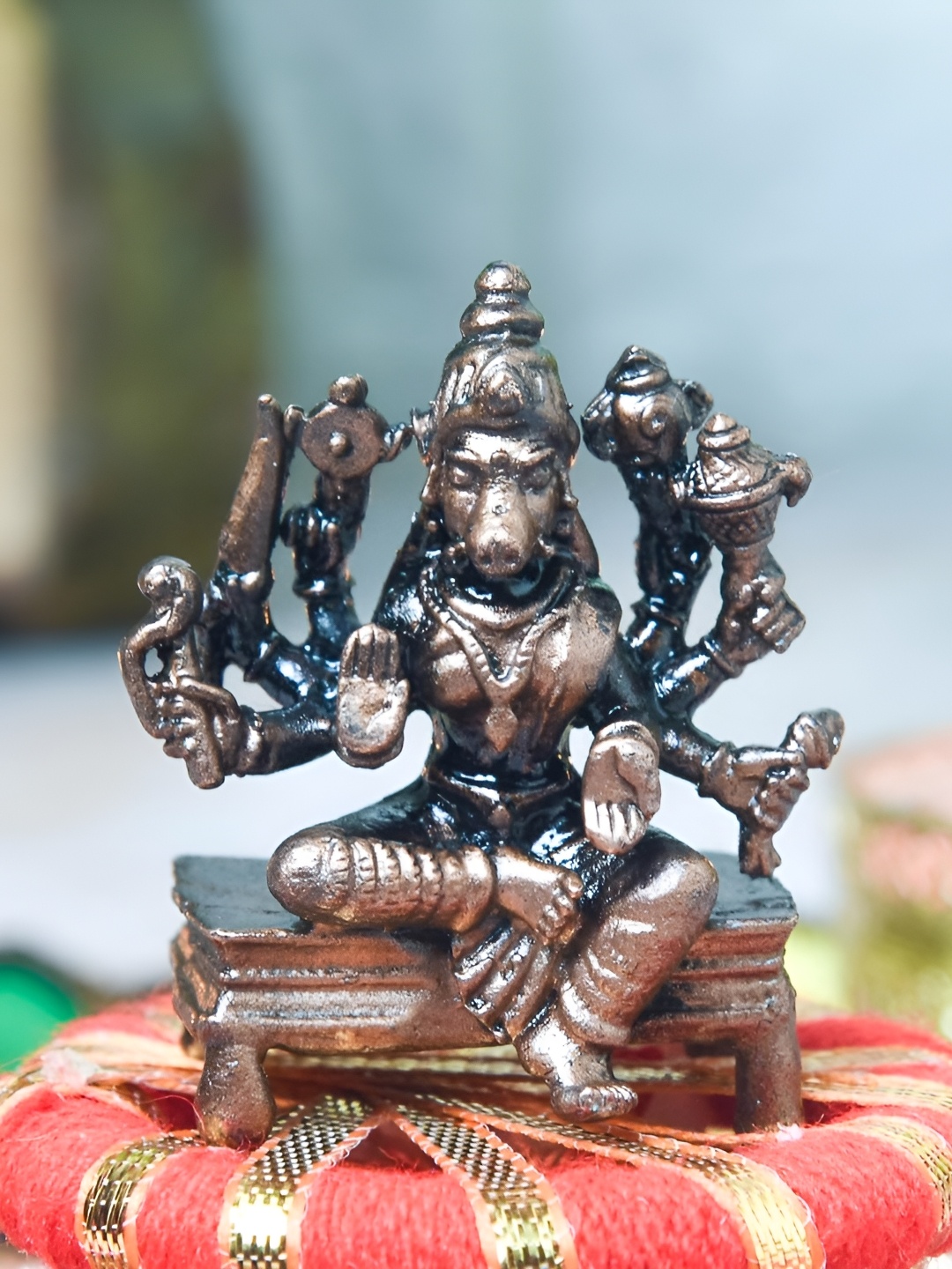 

Bhimonee Decor Copper-Toned &Brown varahi Amman Idol Showpiece