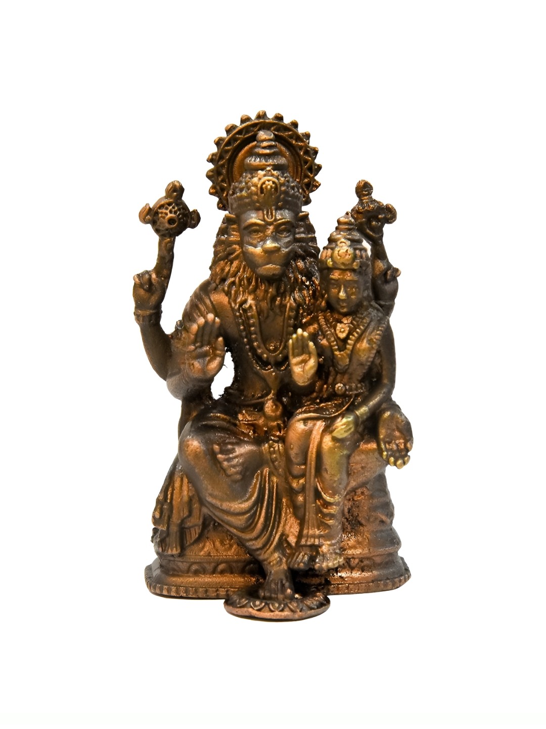 

Bhimonee Decor Copper-Toned& Brown Lakshmi Narashimha Idol Showpiece