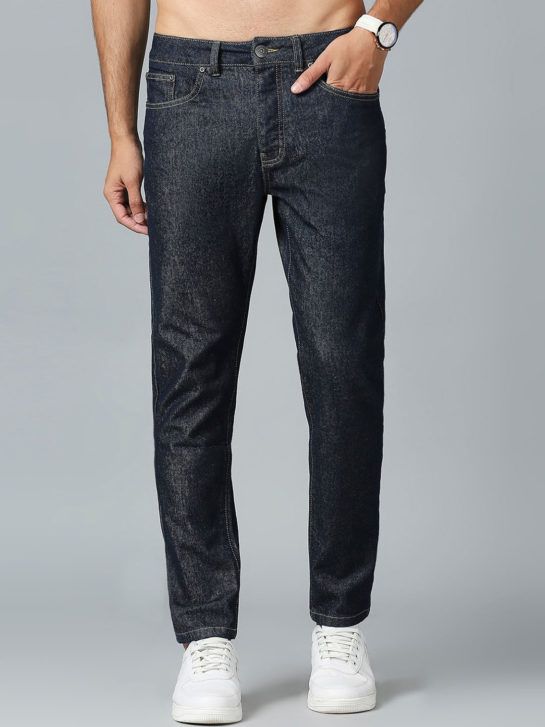 

Roadster Men Navy Blue Mid Rise Relaxed-Fit Clean Look Cotton Jeans