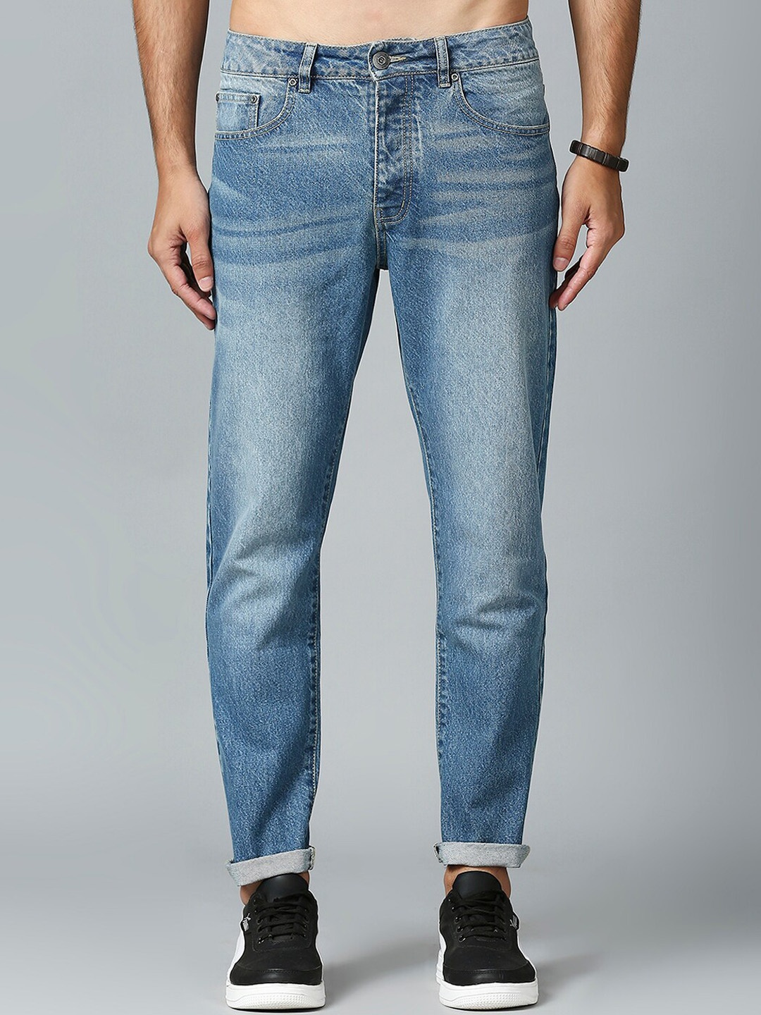 

Roadster Men Blue Mid Rise Relaxed-Fit Clean Look Light Fade Cotton Jeans