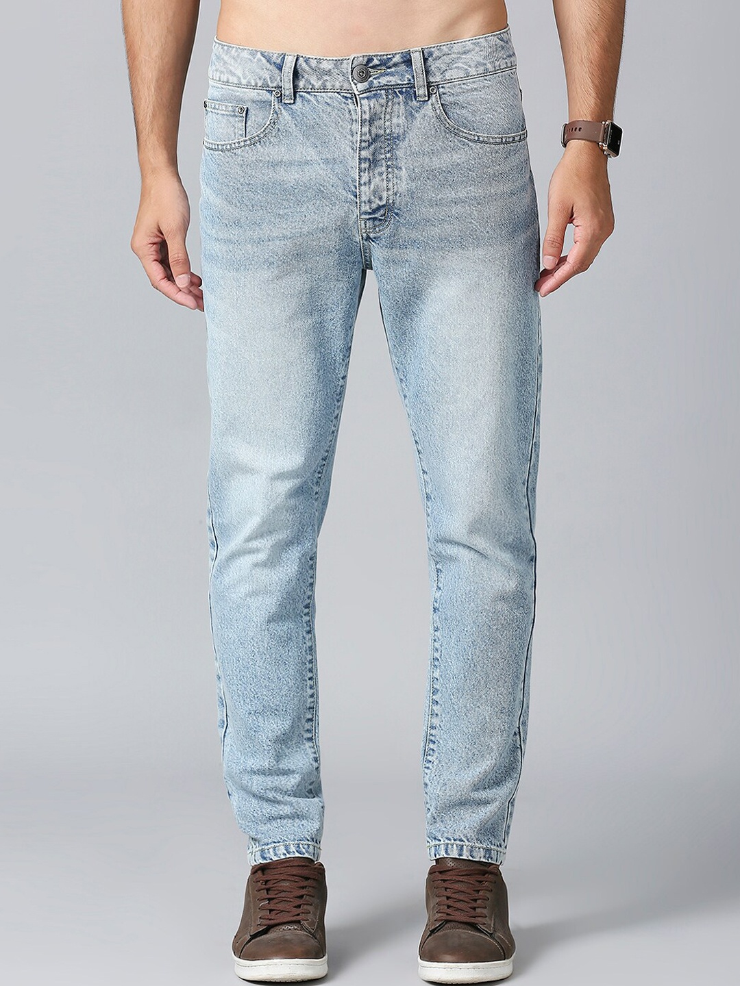 

Roadster Men Blue Mid Rise Relaxed-Fit Clean Look Light Fade Cotton Jeans