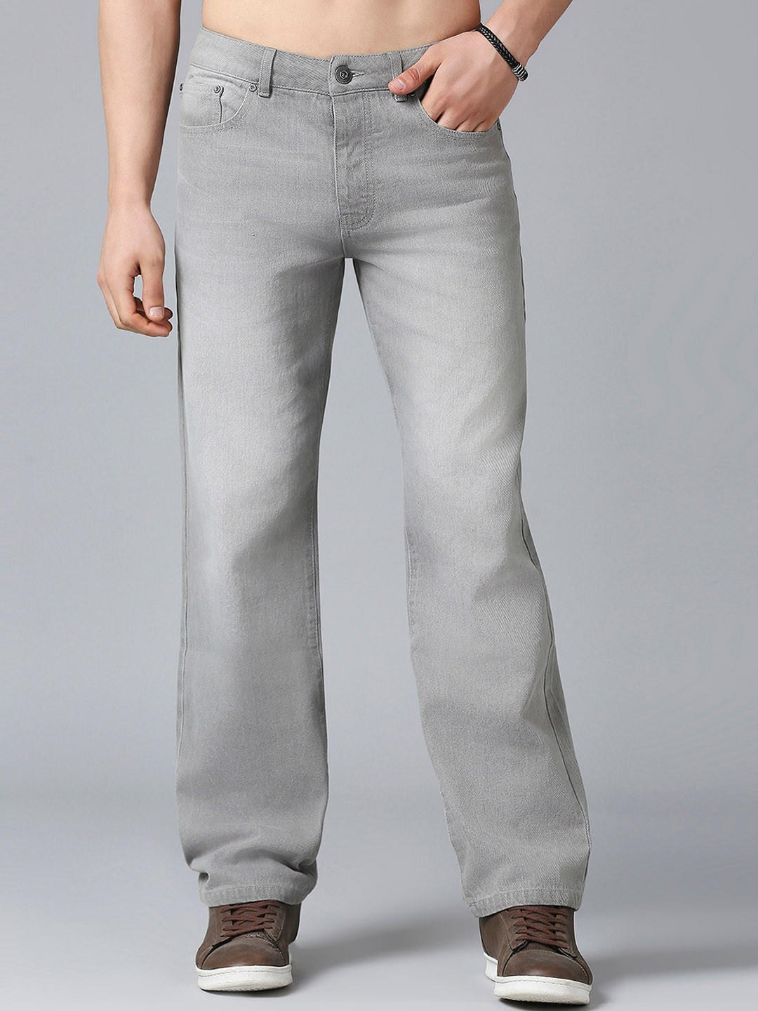 

Roadster Men Grey Mid Rise Tapered Fit Clean Look Light Fade Cotton Jeans