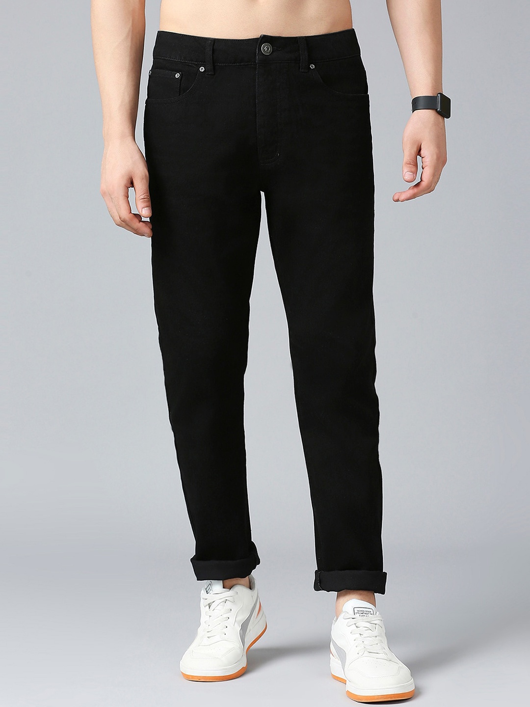 

Roadster Men Black Mid Rise Slim Fit Clean Look Cotton Jeans