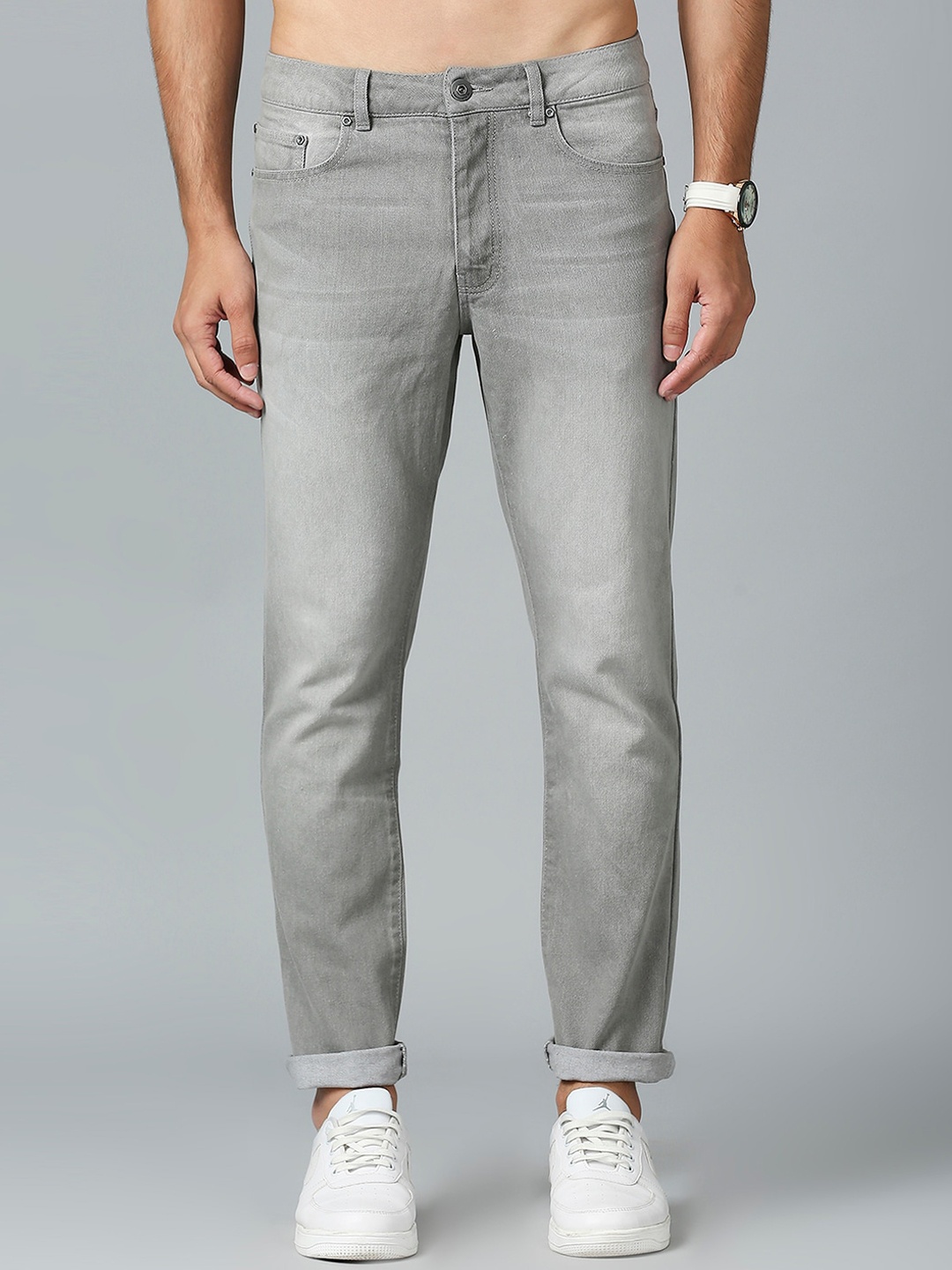 

Roadster Men Grey Mid Rise Slim Fit Clean Look Light Fade Cotton Jeans