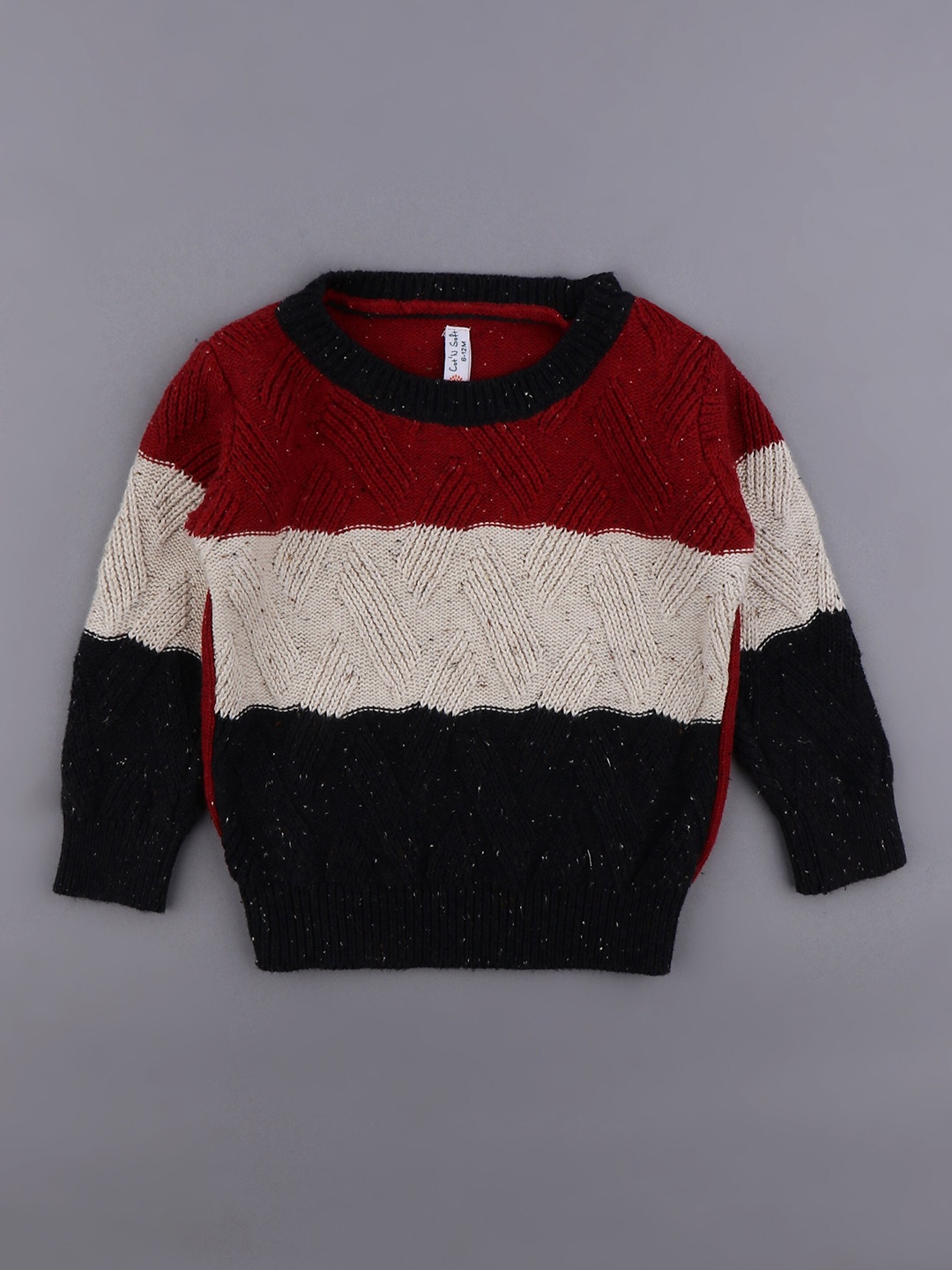 

Cot'N Soft Boys Colourblocked Woollen Pullover Sweater, Red