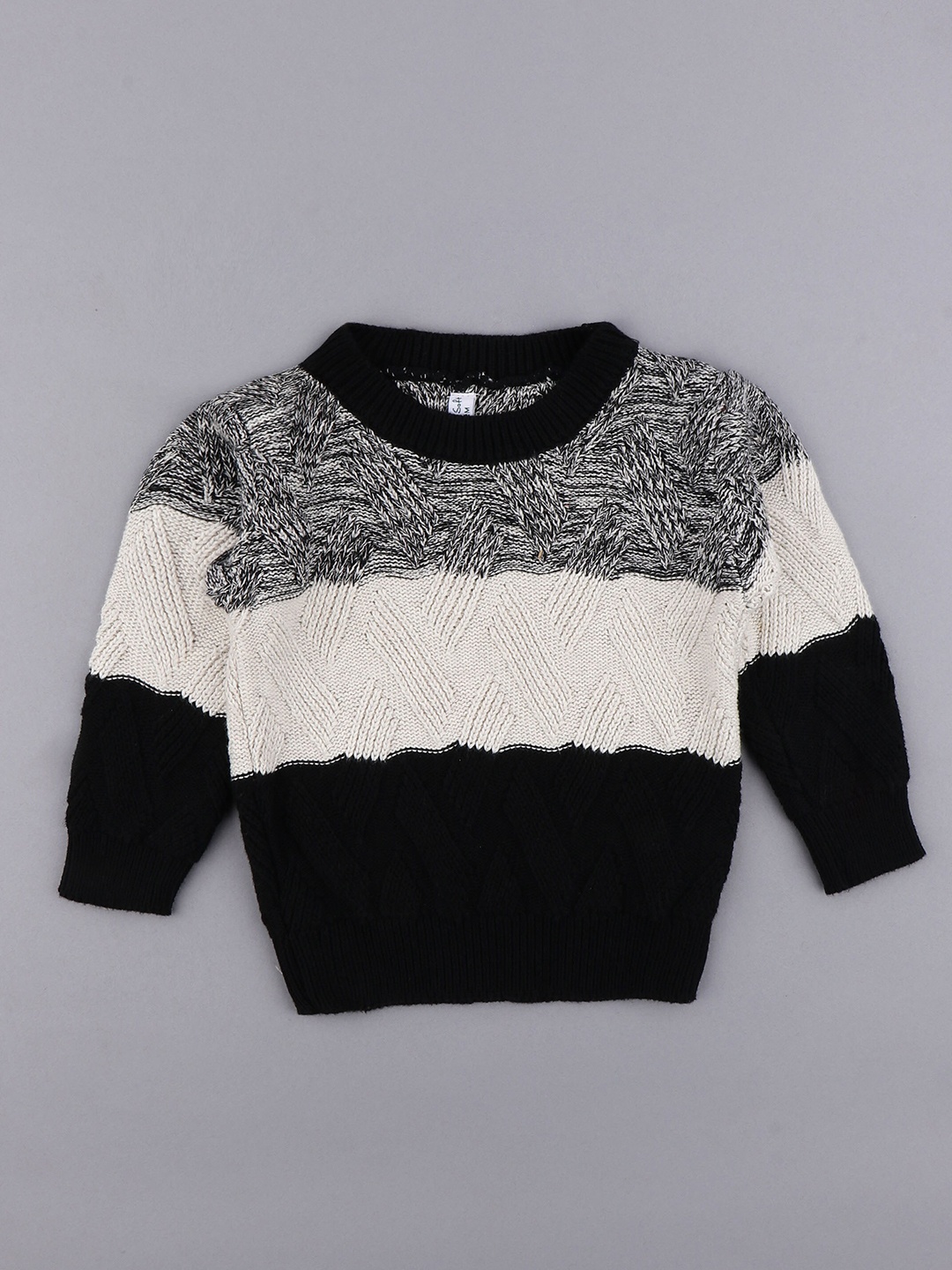 

Cot'N Soft Boys Colourblocked Woollen Pullover Sweater, Grey