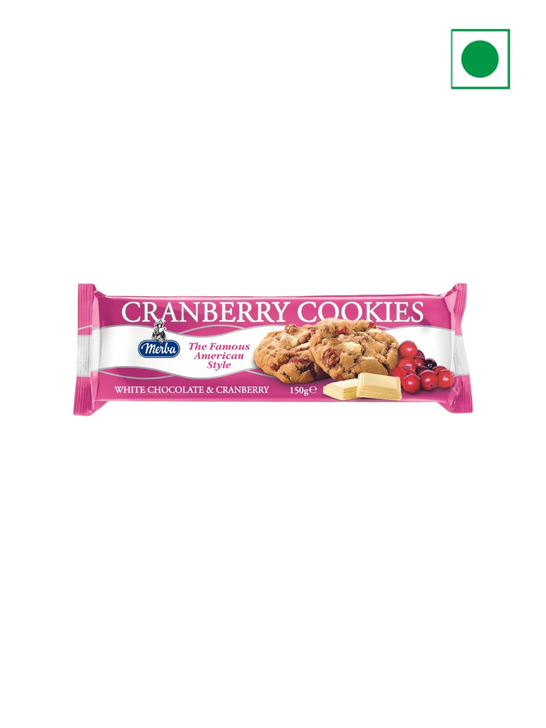 

Merba White Chocolate & Cranberry Cookies - 150gm, Pink