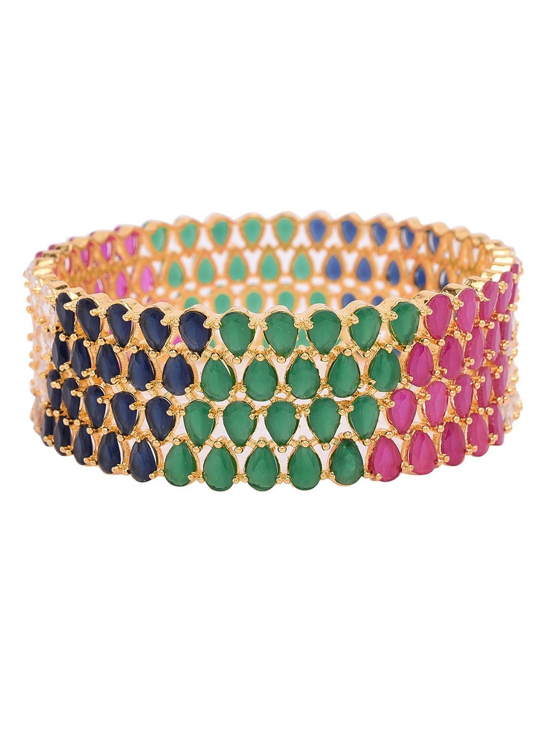 

RATNAVALI JEWELS Set Of 4 Gold-Plated AD-Studded Bangles