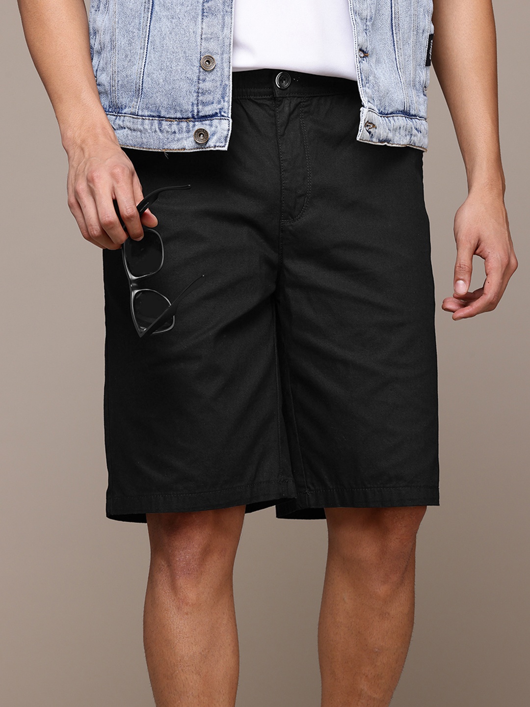 

The Roadster Lifestyle Co. Men Cotton Shorts, Black