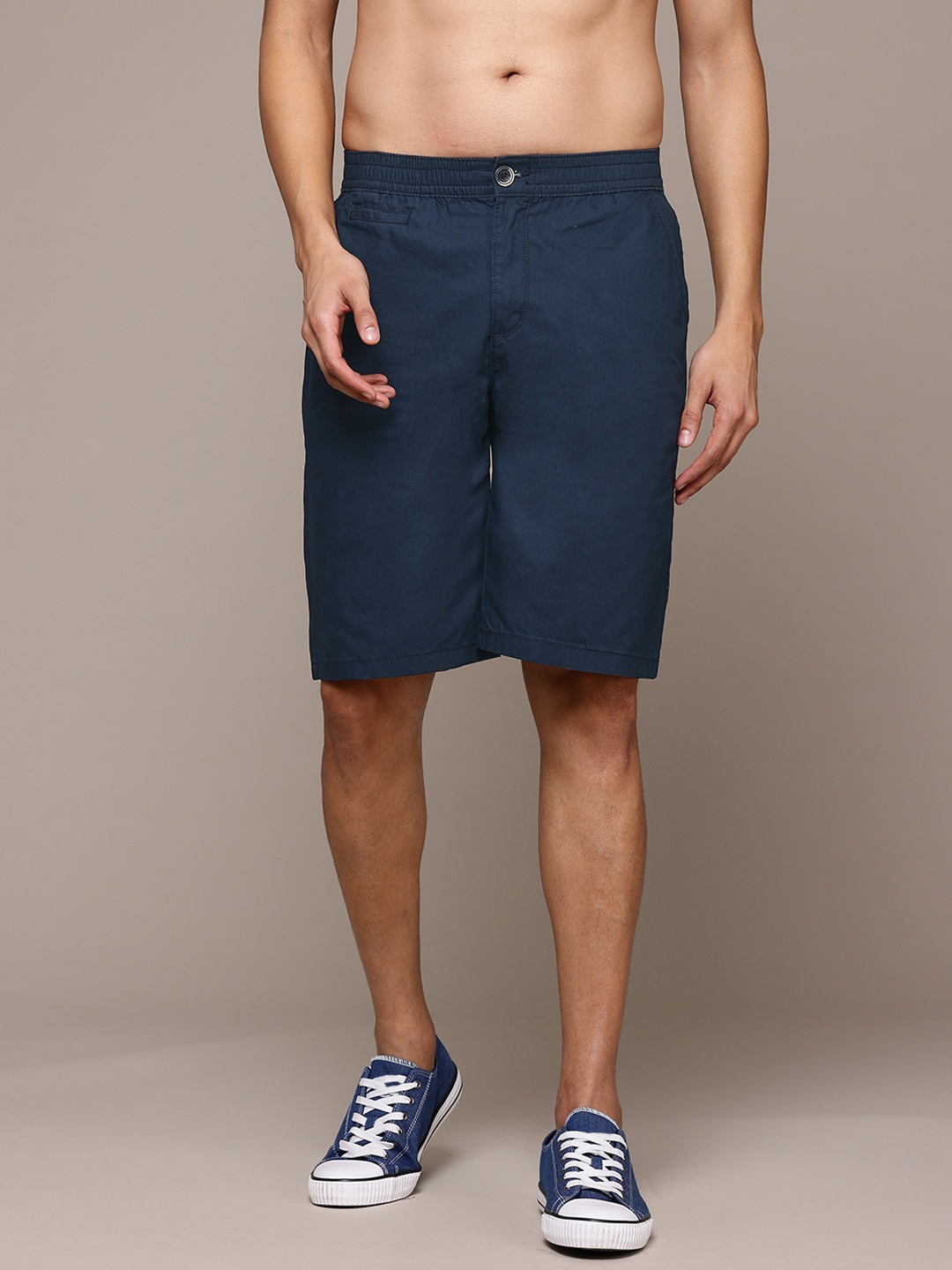 

The Roadster Lifestyle Co. Men Cotton Shorts, Navy blue