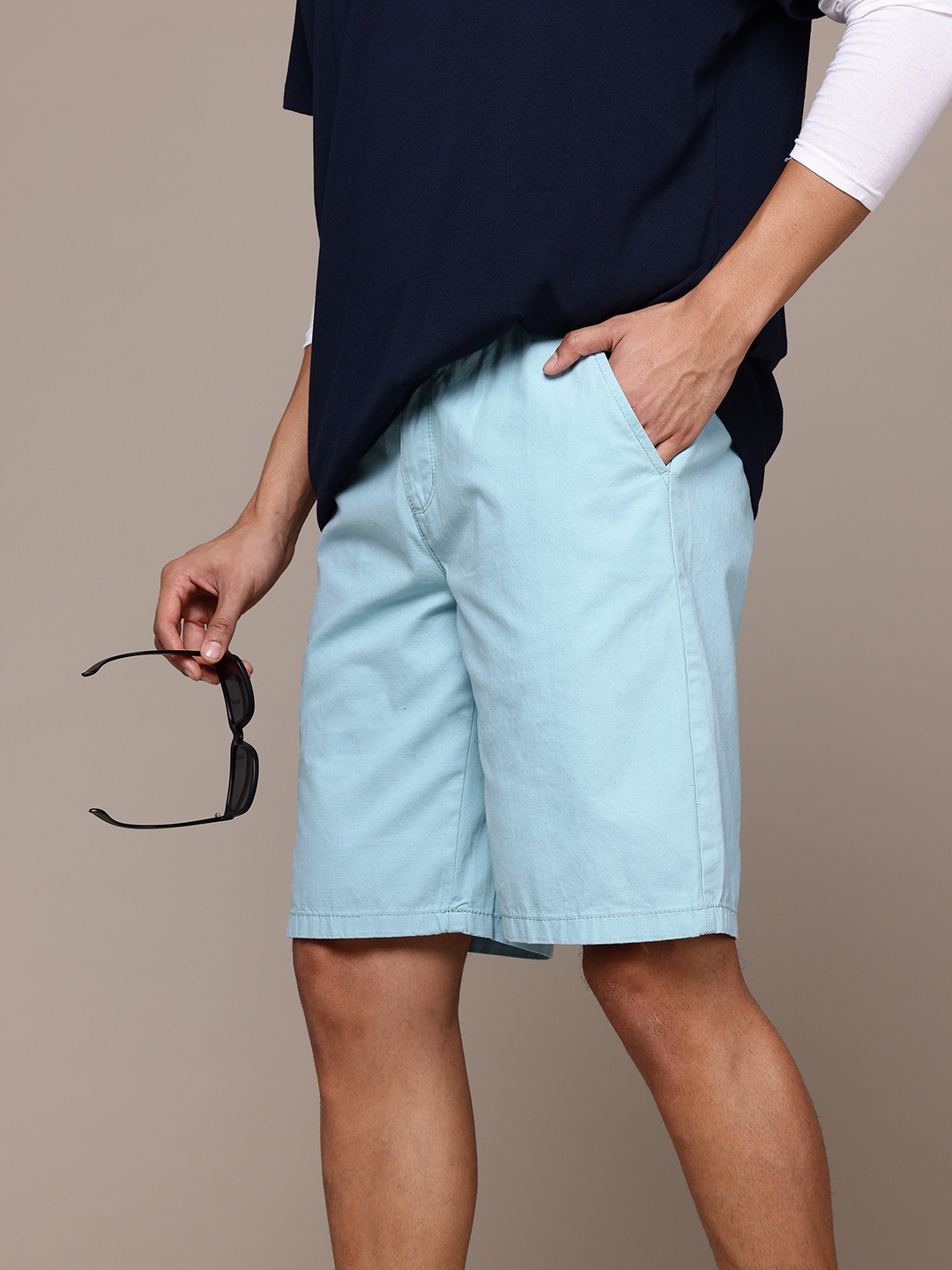 

The Roadster Lifestyle Co. Men Cotton Shorts, Blue