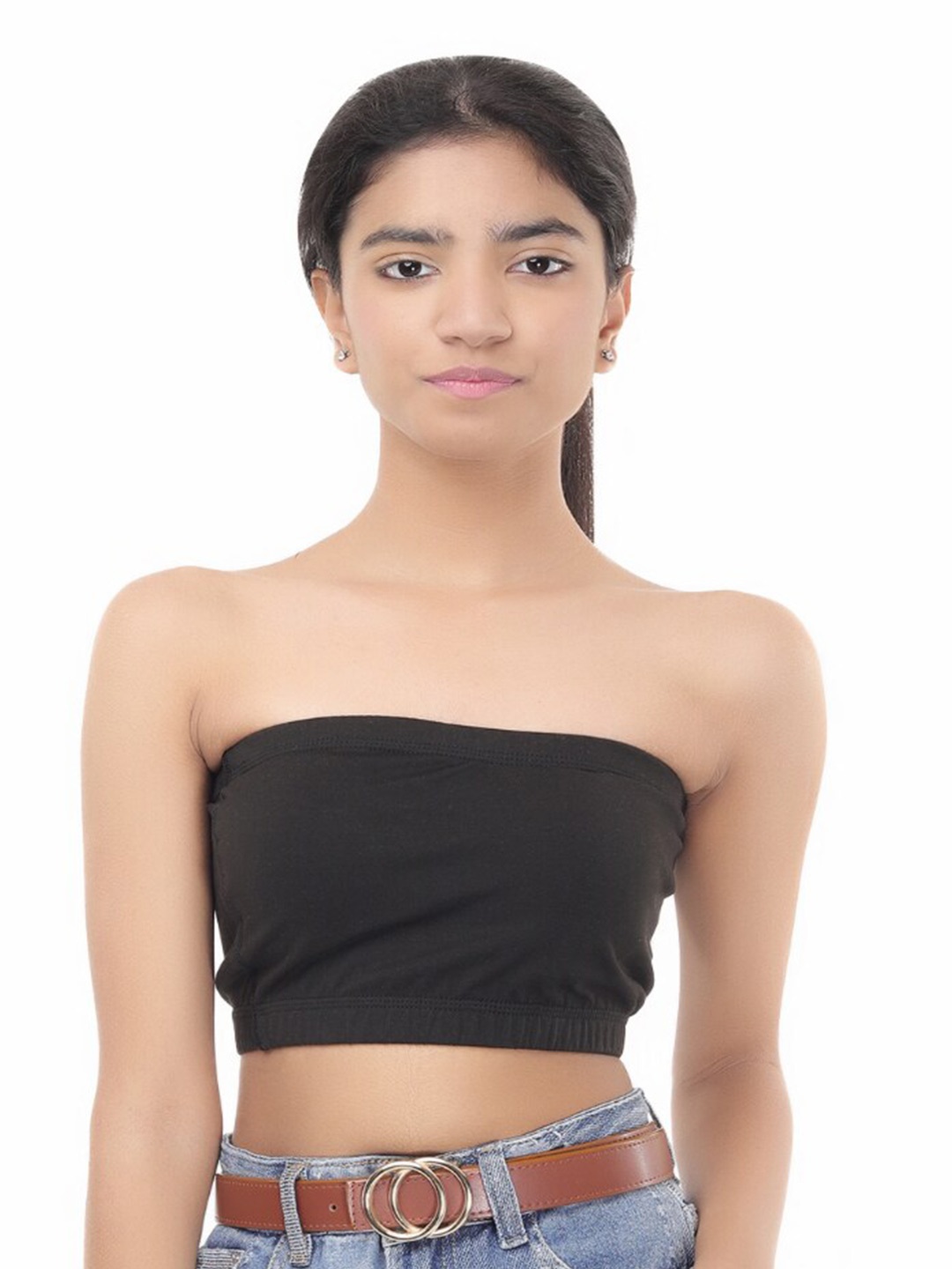 

GOCHIKKO Non Wired Non-Padded Anti Odour Cotton Beginners Bra With All Day Comfort, Black