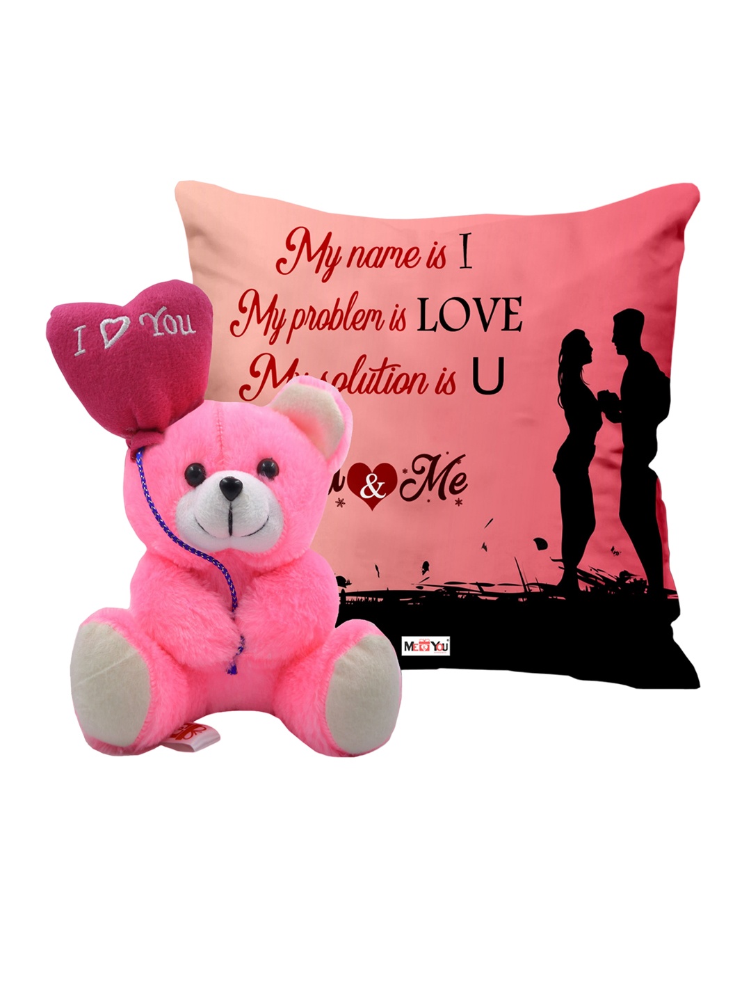 

ME & YOU Pink & Black 2 Pieces I Love You Quoted Valentines Day Gift Set