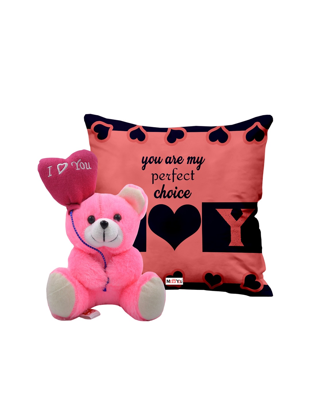 

ME & YOU Peach & Black 2 Pieces I Love You Quoted Valentines Day Gift Set