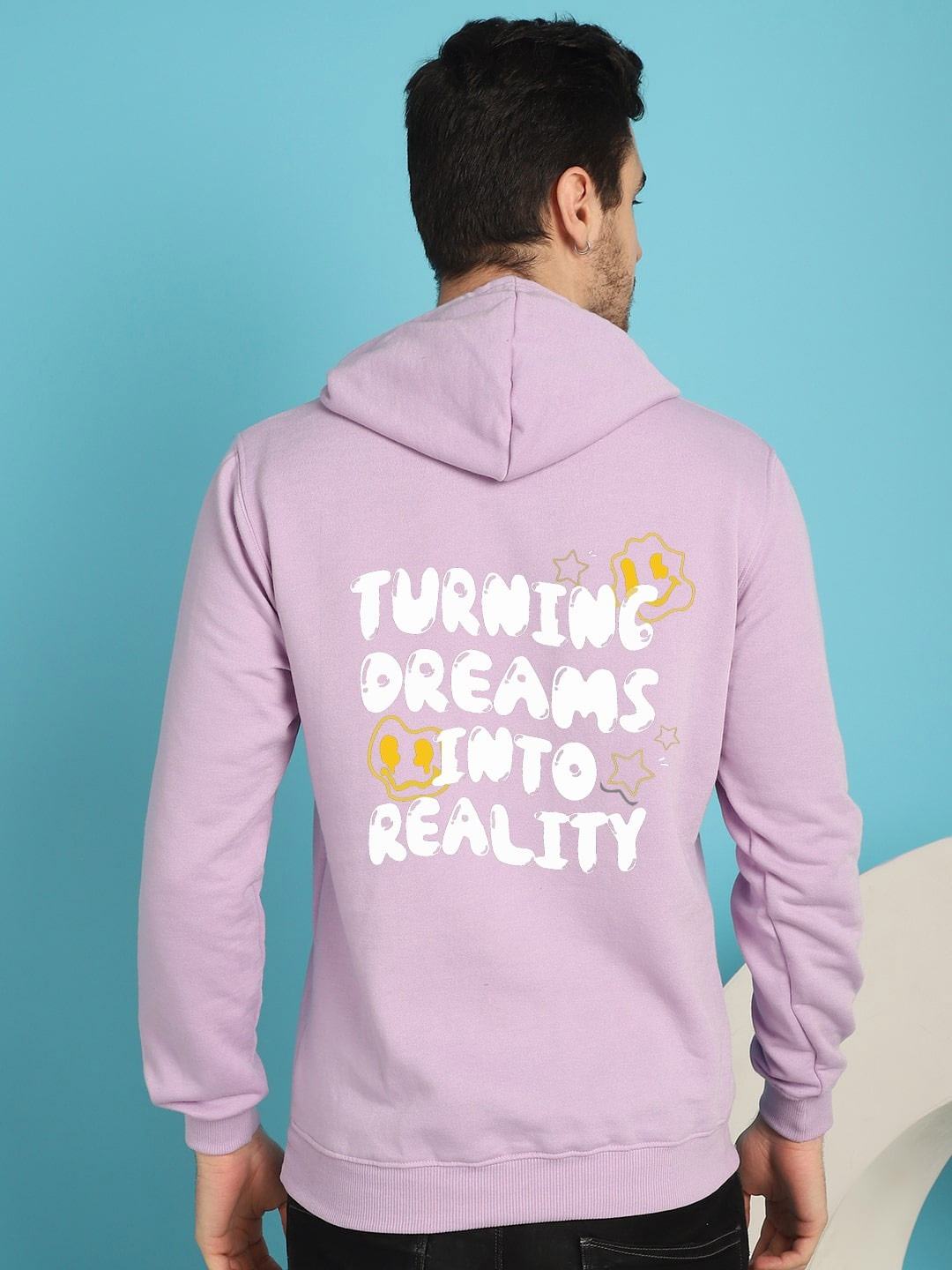 

YOU FOREVER Typography Printed Hooded Fleece Sweatshirt, Lavender