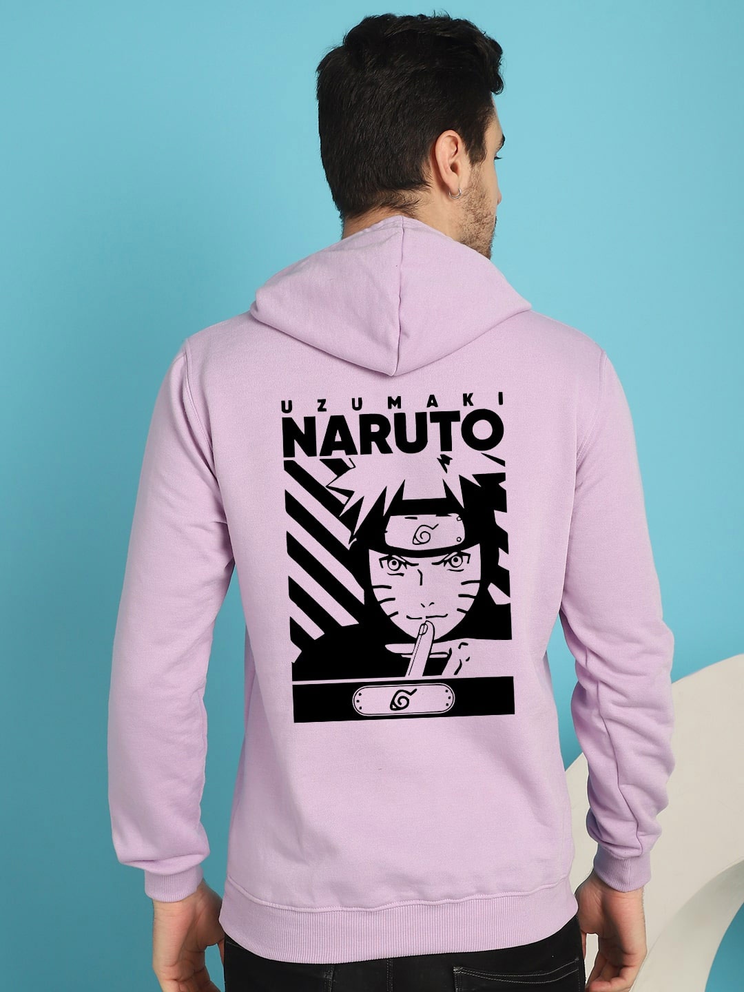 

YOU FOREVER Naruto Printed Hooded Fleece Pullover Sweatshirt, Lavender