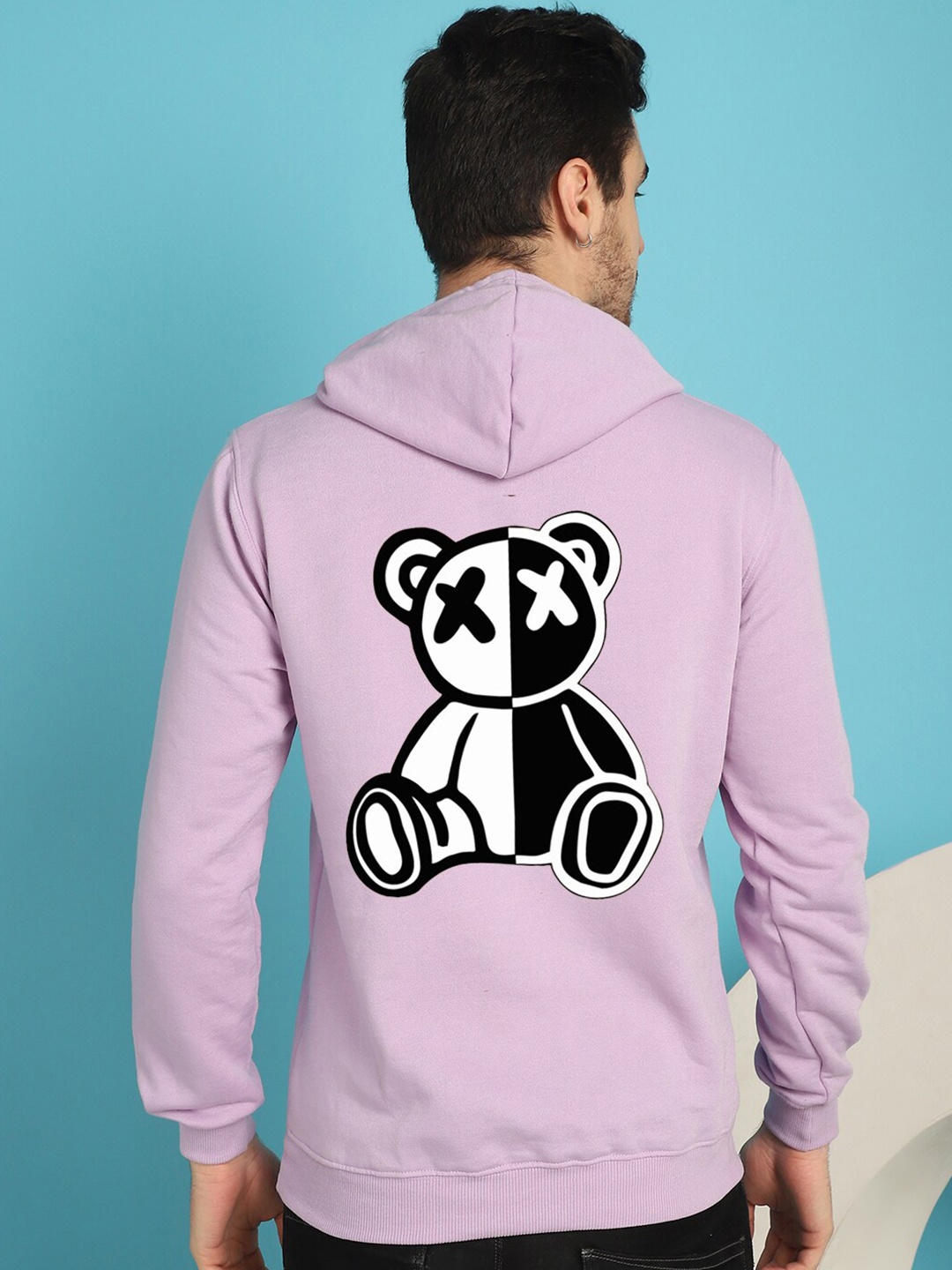 

YOU FOREVER Graphic Printed Hooded Fleece Sweatshirt, Lavender