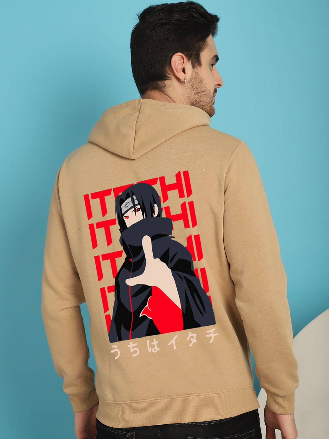 

YOU FOREVER Graphic Printed Hooded Neck Long Sleeve Pullover Sweatshirt, Beige