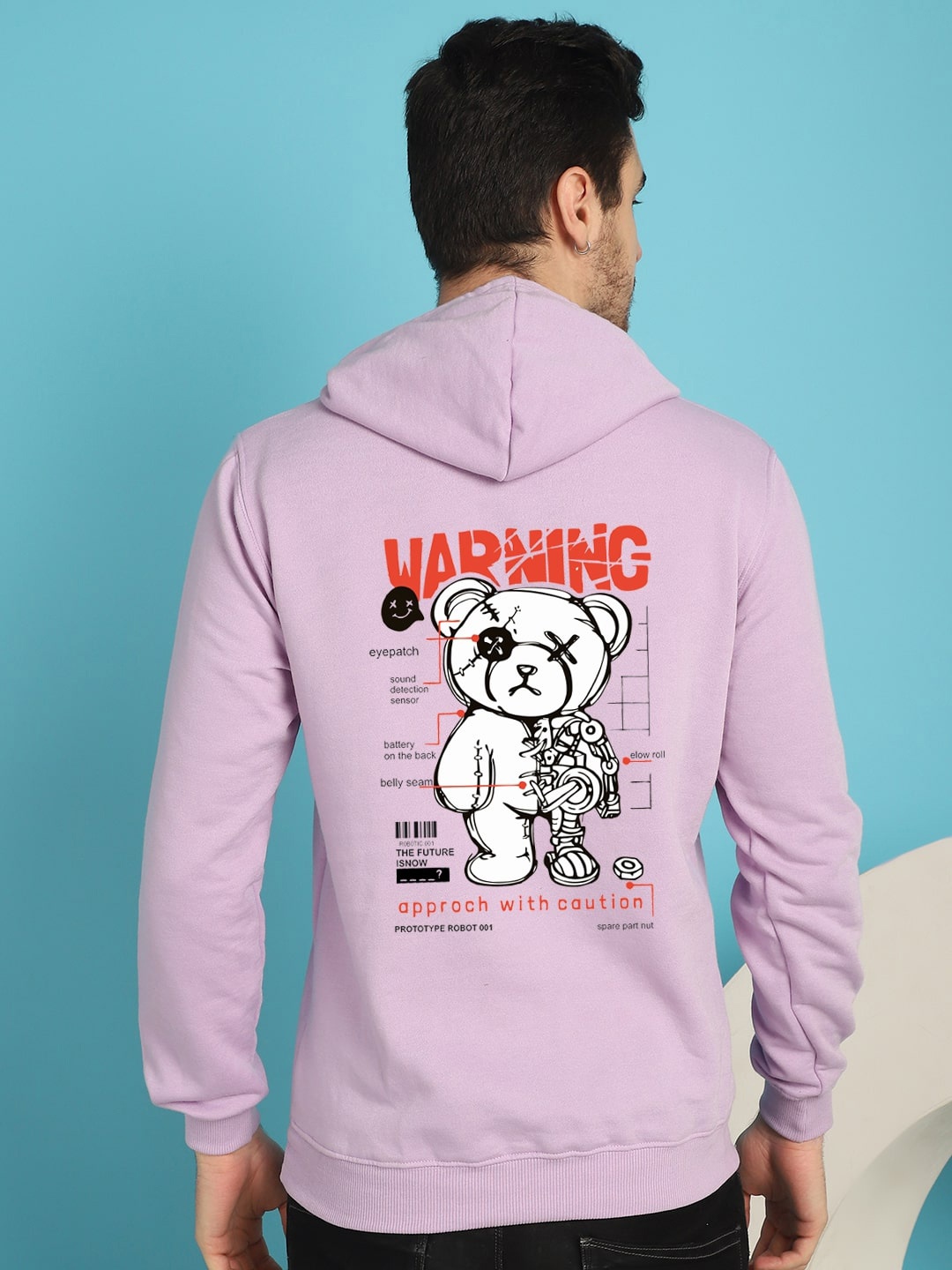 

YOU FOREVER Printed Hooded Fleece Sweatshirt, Lavender