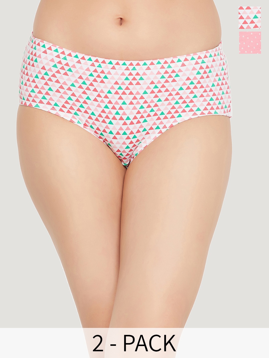 

Clovia Pack Of 2 Printed Hipster Briefs, White