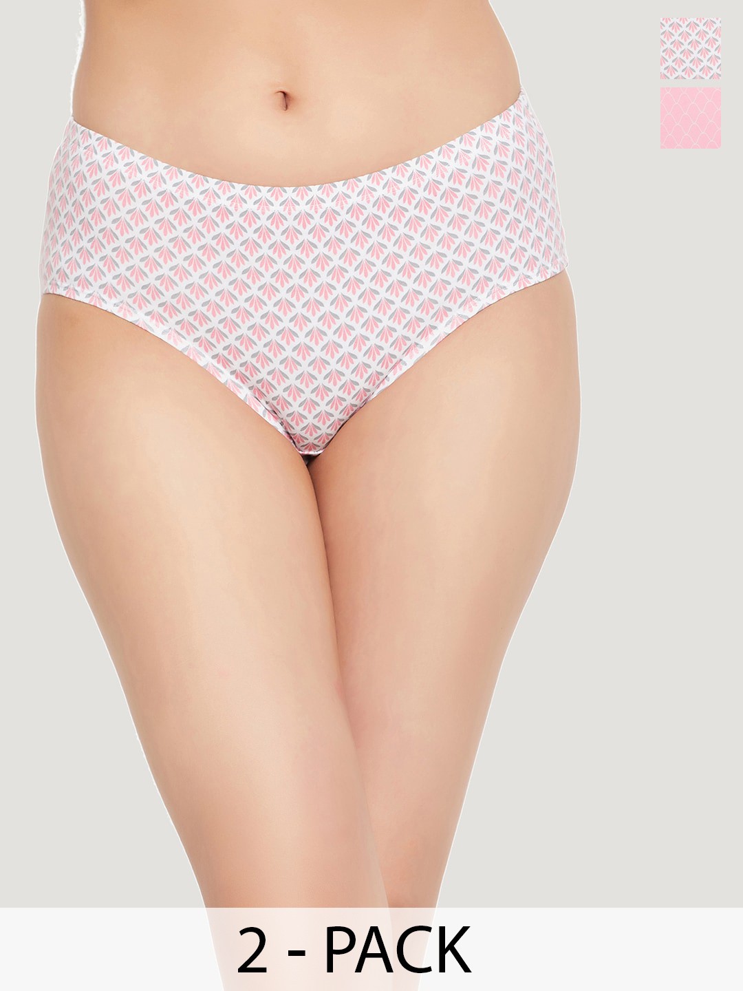 

Clovia Pack Of 2 Printed Hipster Briefs, White