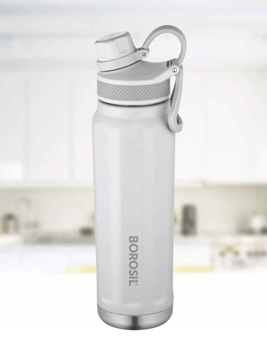 

BOROSIL Hydra Grey Stainless Steel Sport Sip Vacuum Insulated Flask Water Bottle 710 ml