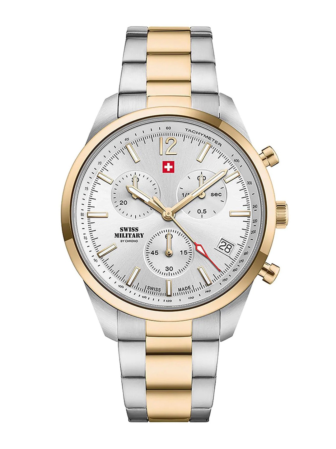 

Swiss Military by Chrono Unisex Silver-Toned Dial & Multicoloured Leather Bracelet Style Straps Analogue Watch