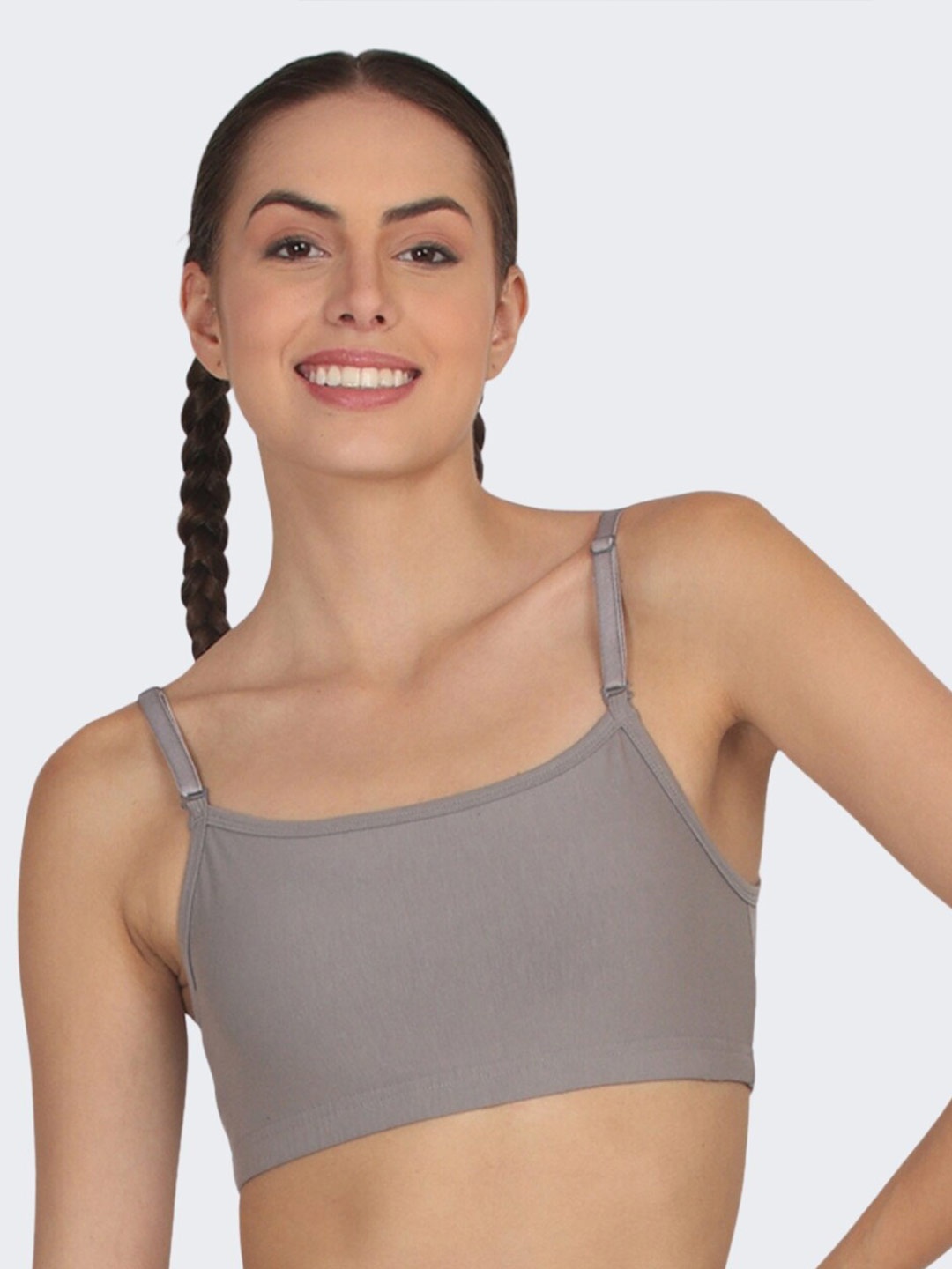 

POOJA RAGENEE Non-Padded Full Coverage All Day Comfort Sports Bra, Grey
