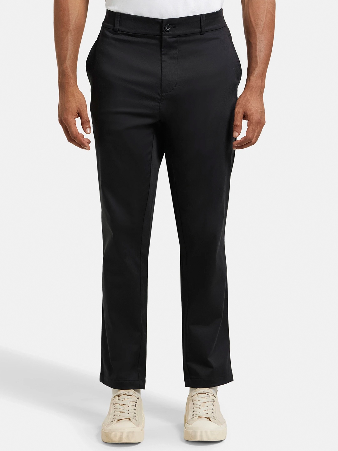 

Jockey Men Slim Fit Mid-Rise Trousers, Navy blue