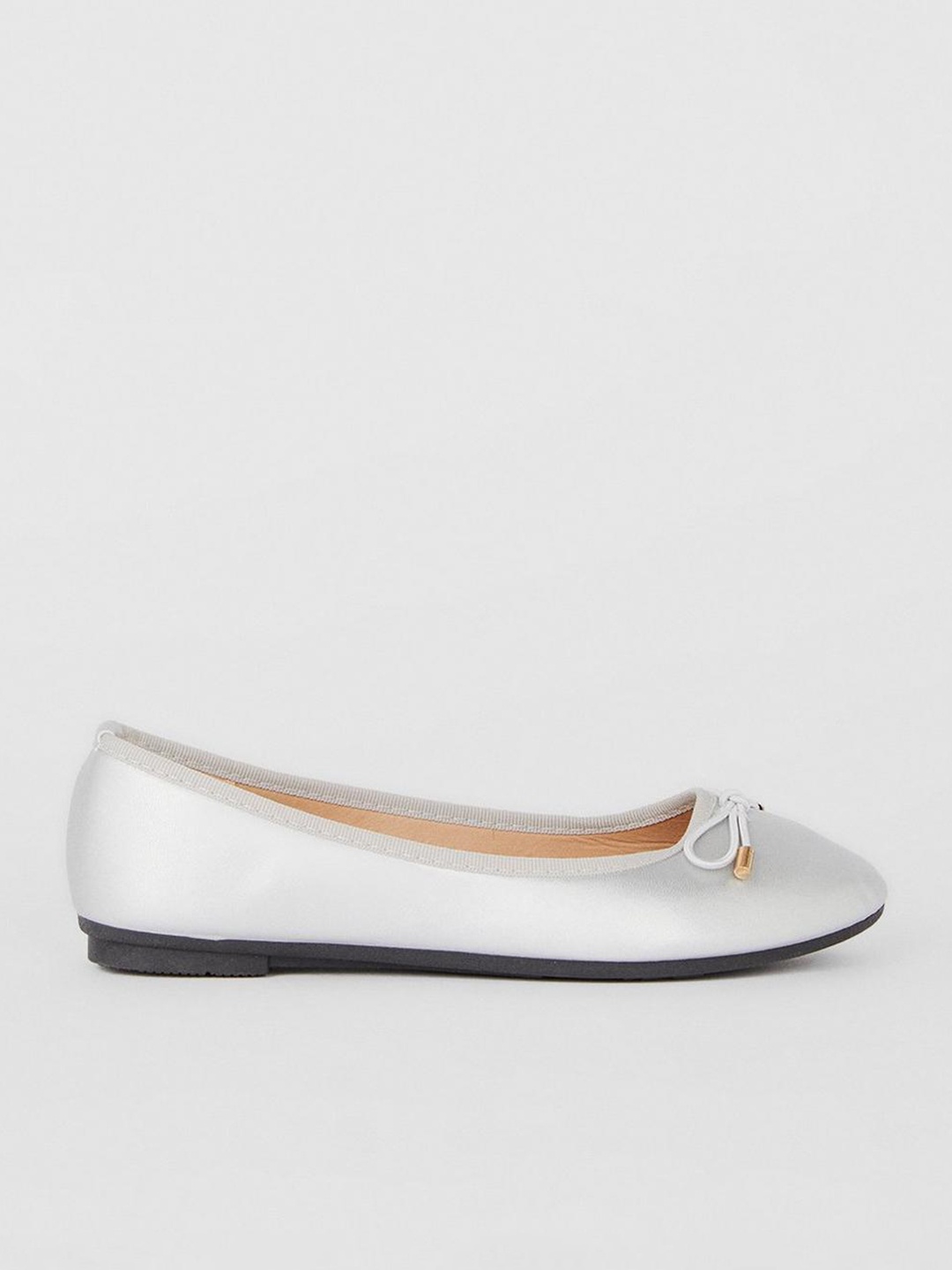 

DOROTHY PERKINS Women Ballerinas With Bow Detail, Silver