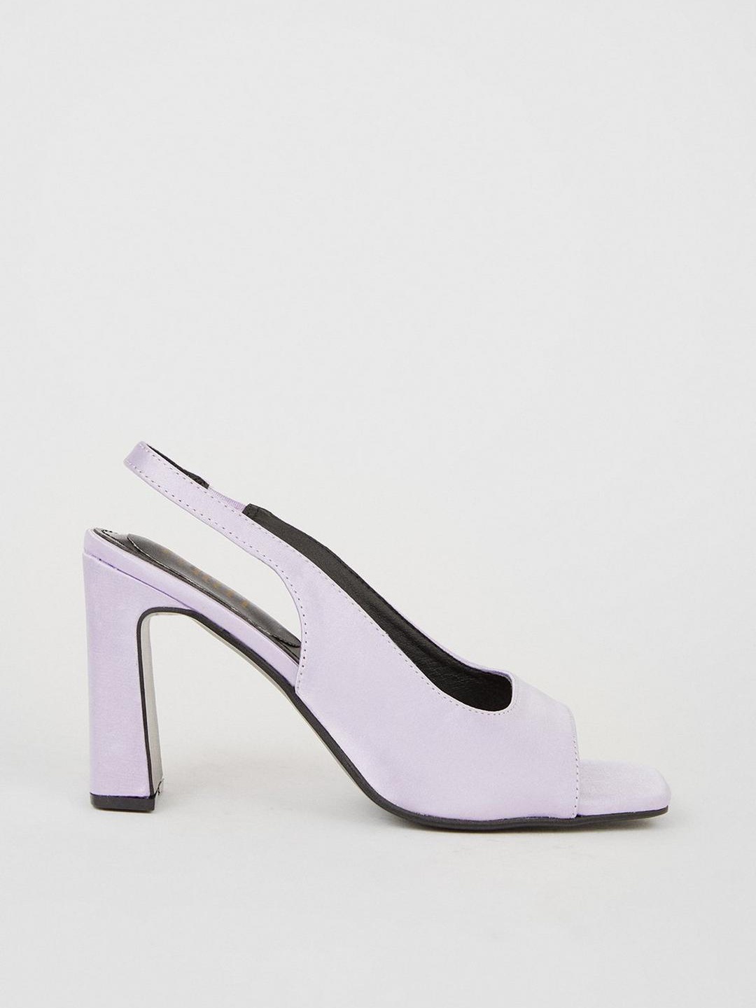 

DOROTHY PERKINS Satin Finish Block Heels, Lavender