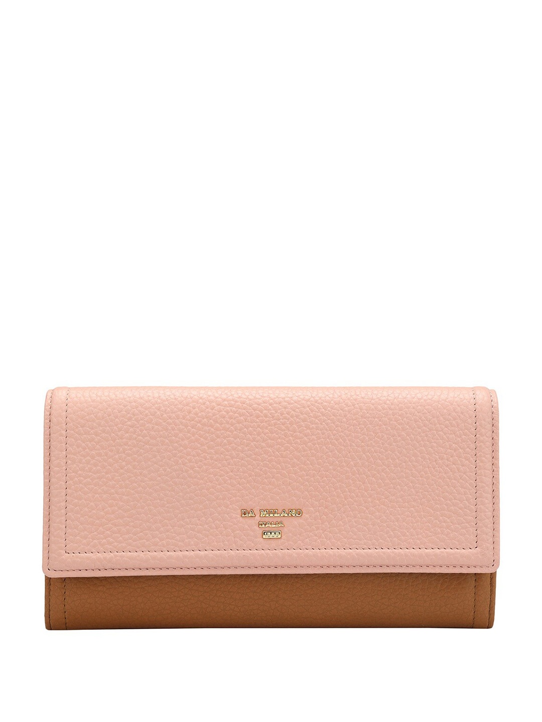 

Da Milano Women Textured Leather Three Fold Wallet, Pink