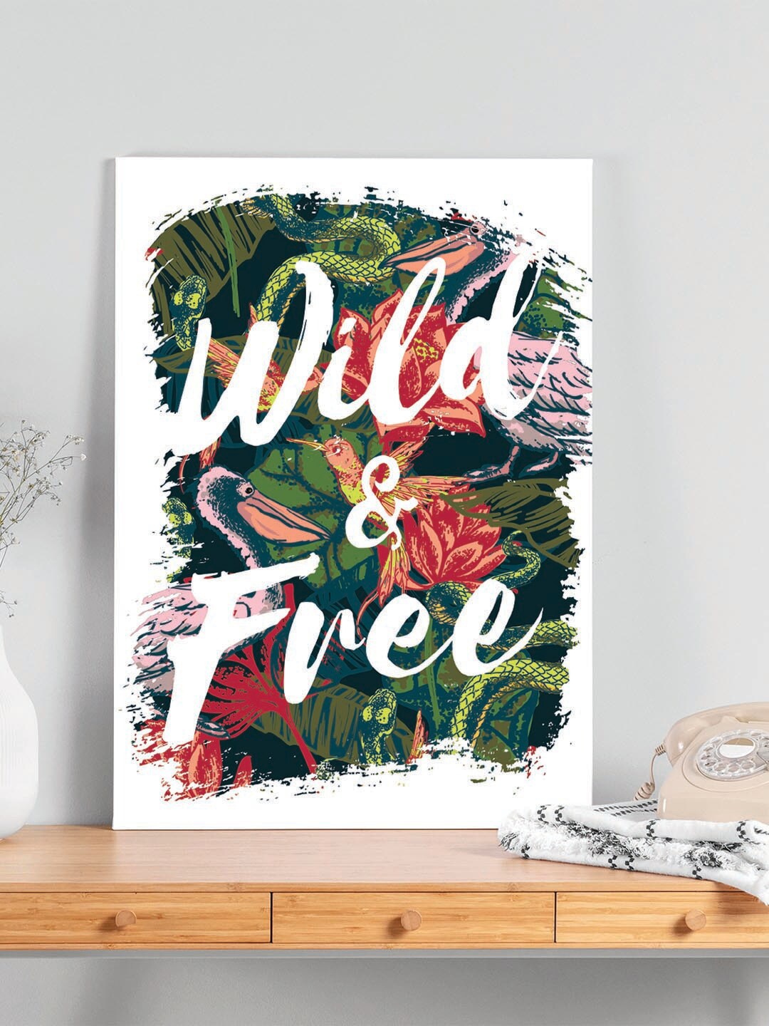 

Art Street White & Green Wild & Free Canvas Painting Wall Art
