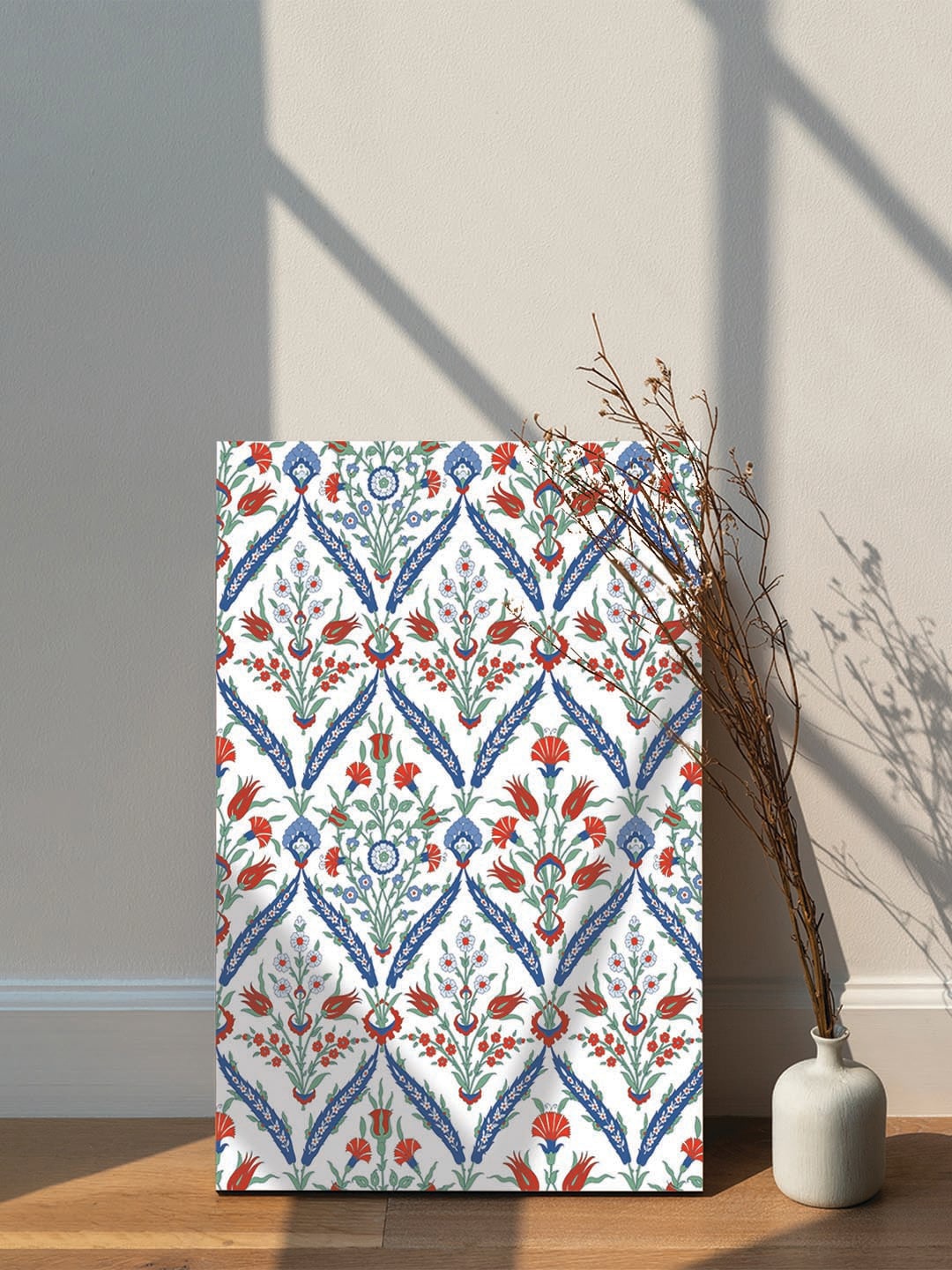 

Art Street White & Blue Flowers Ornament Canvas Painting Wall Art
