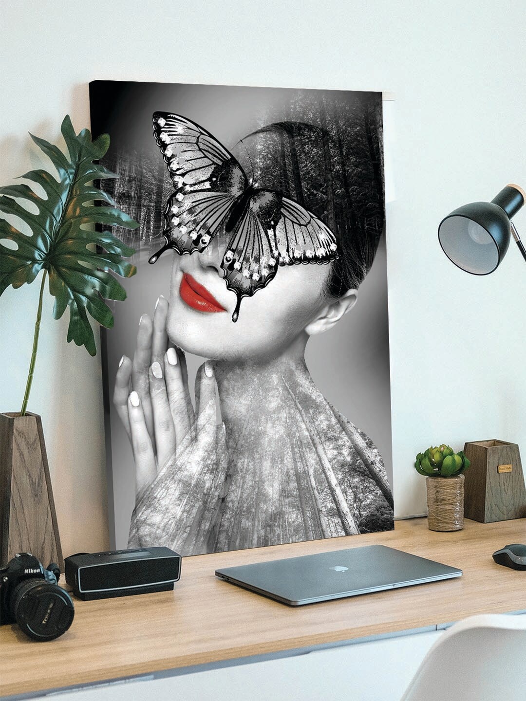 

Art Street Grey & Black Butterfly Canvas Painting Wall Art