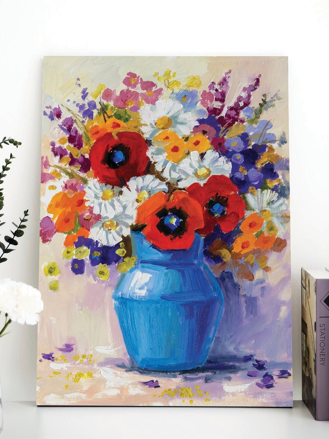 

Art Street Blue & Red Flower Bunch Canvas Painting Wall Art