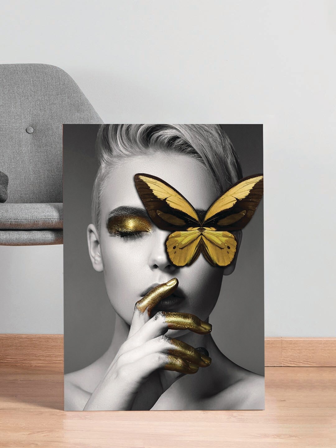 

Art Street Grey & Black Butterfly Canvas Painting Wall Art