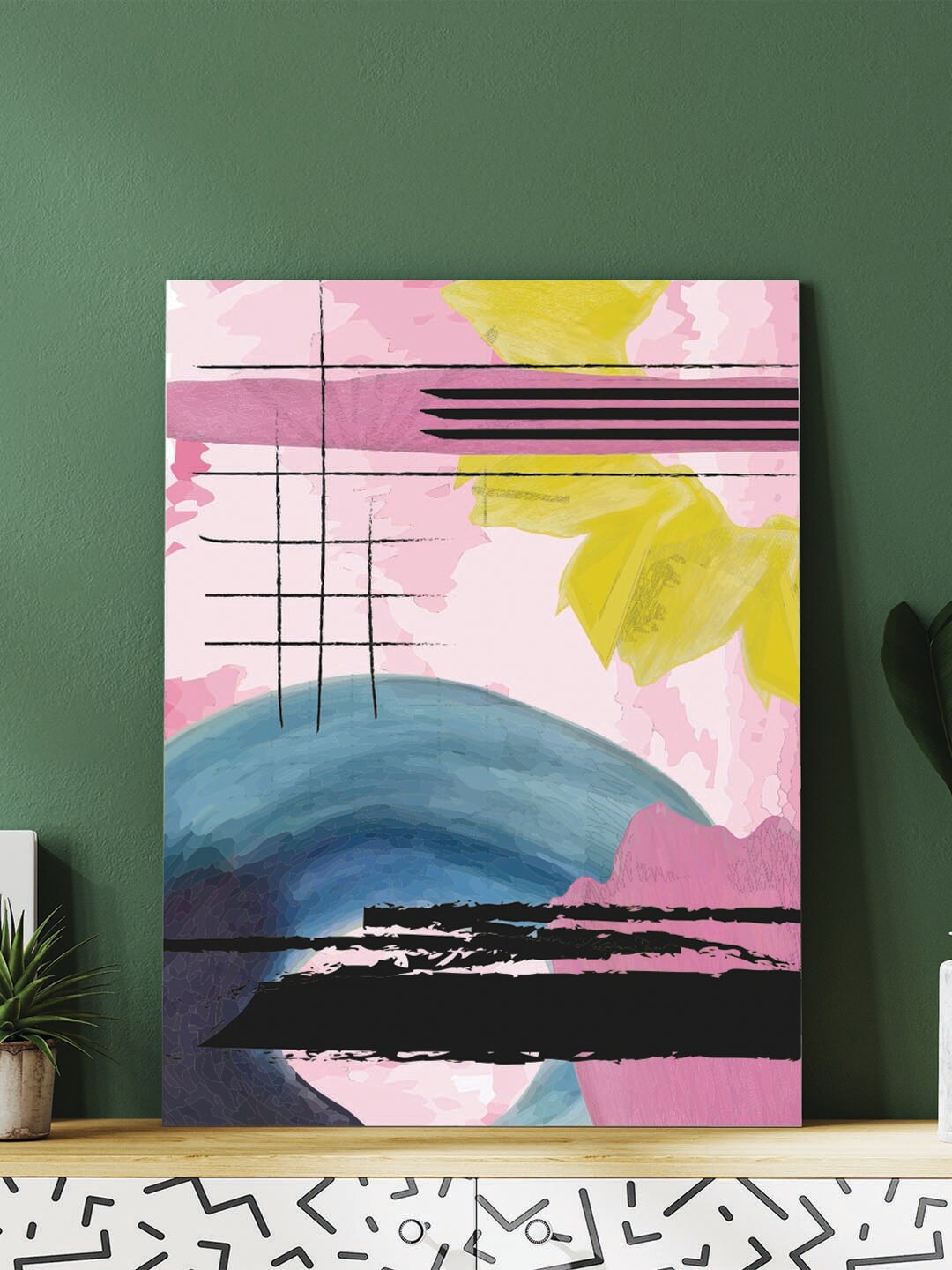 

Art Street Pink & Blue Abstract Canvas Painting Wall Art