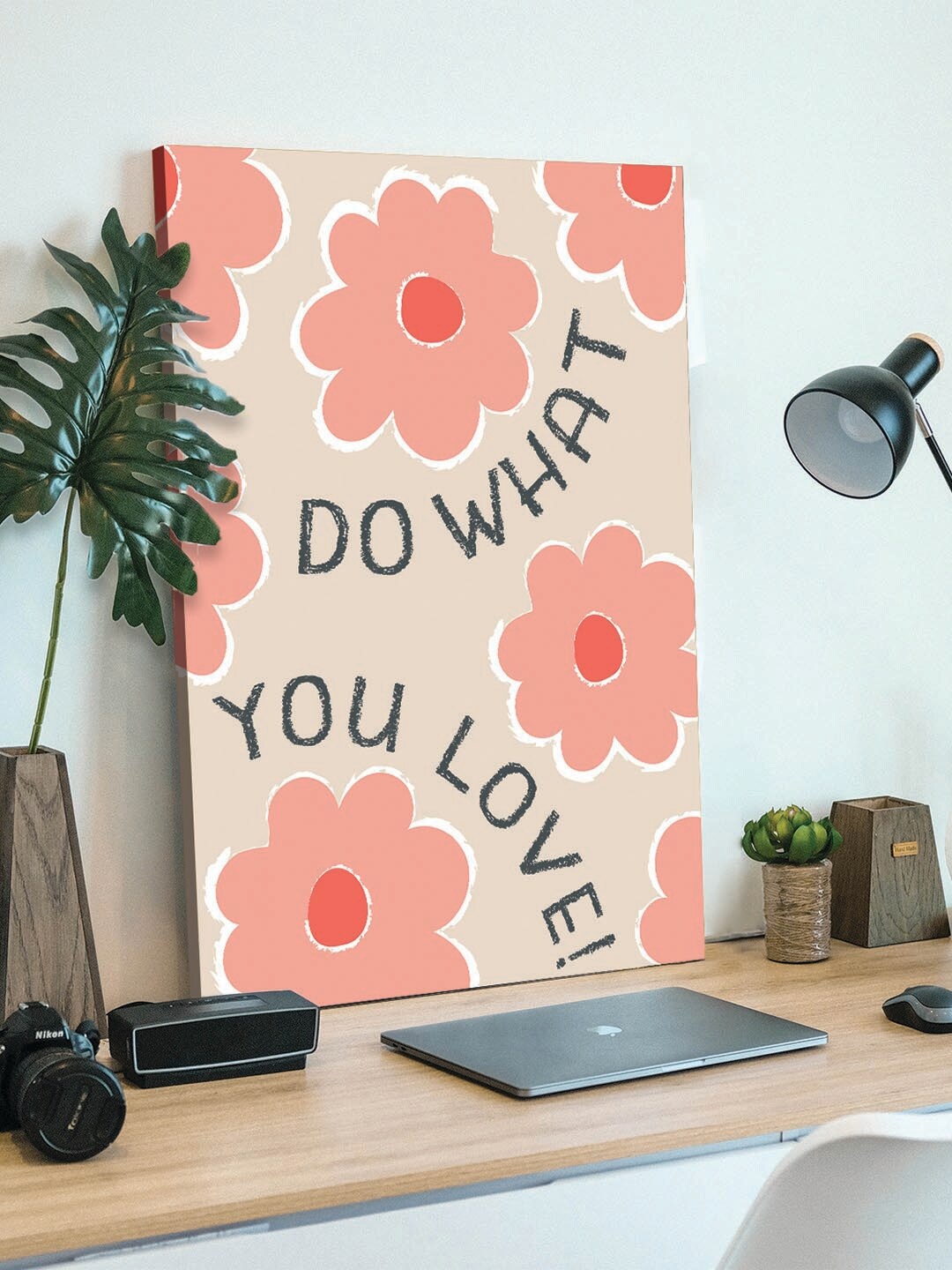 

Art Street Beige & Pink Do What You Love Canvas Painting Wall Art