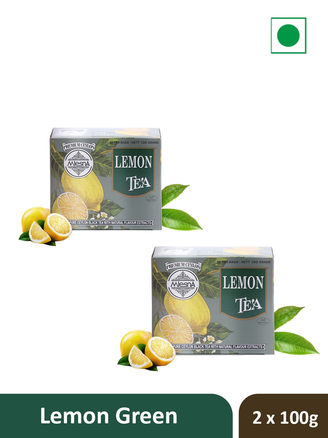 

Mlesna Set of 2 Lemon Tea Bag-200gm, Green