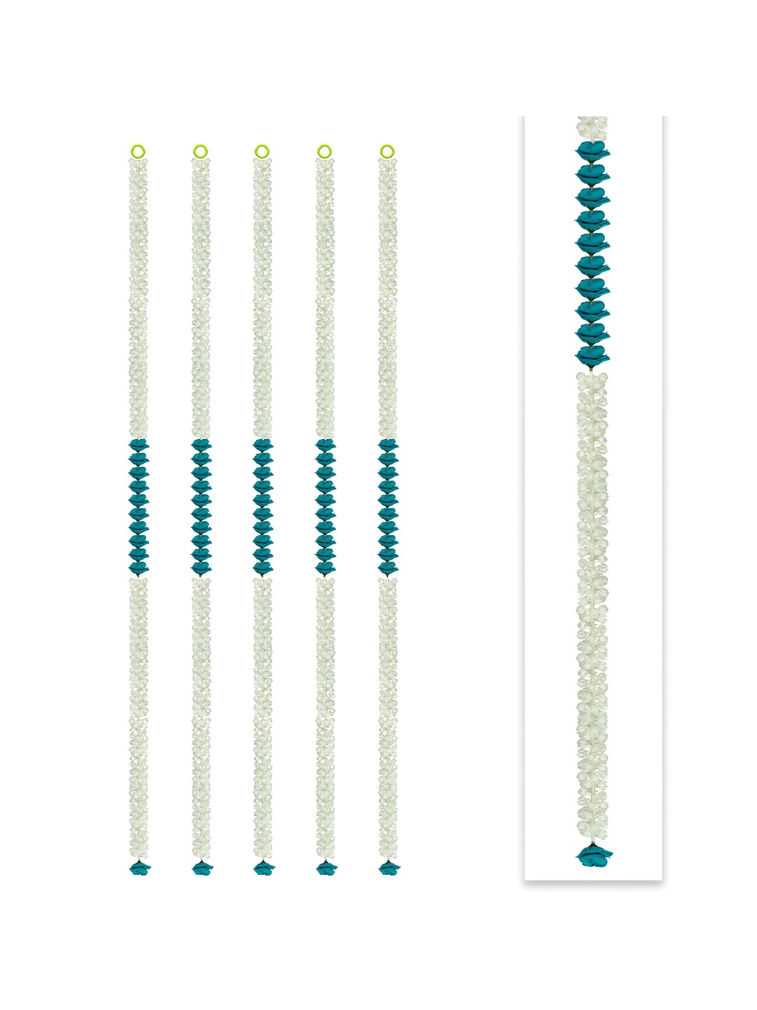 

iHandikart White & Blue 5 Pieces Hanging Jasmine Artificial Flower