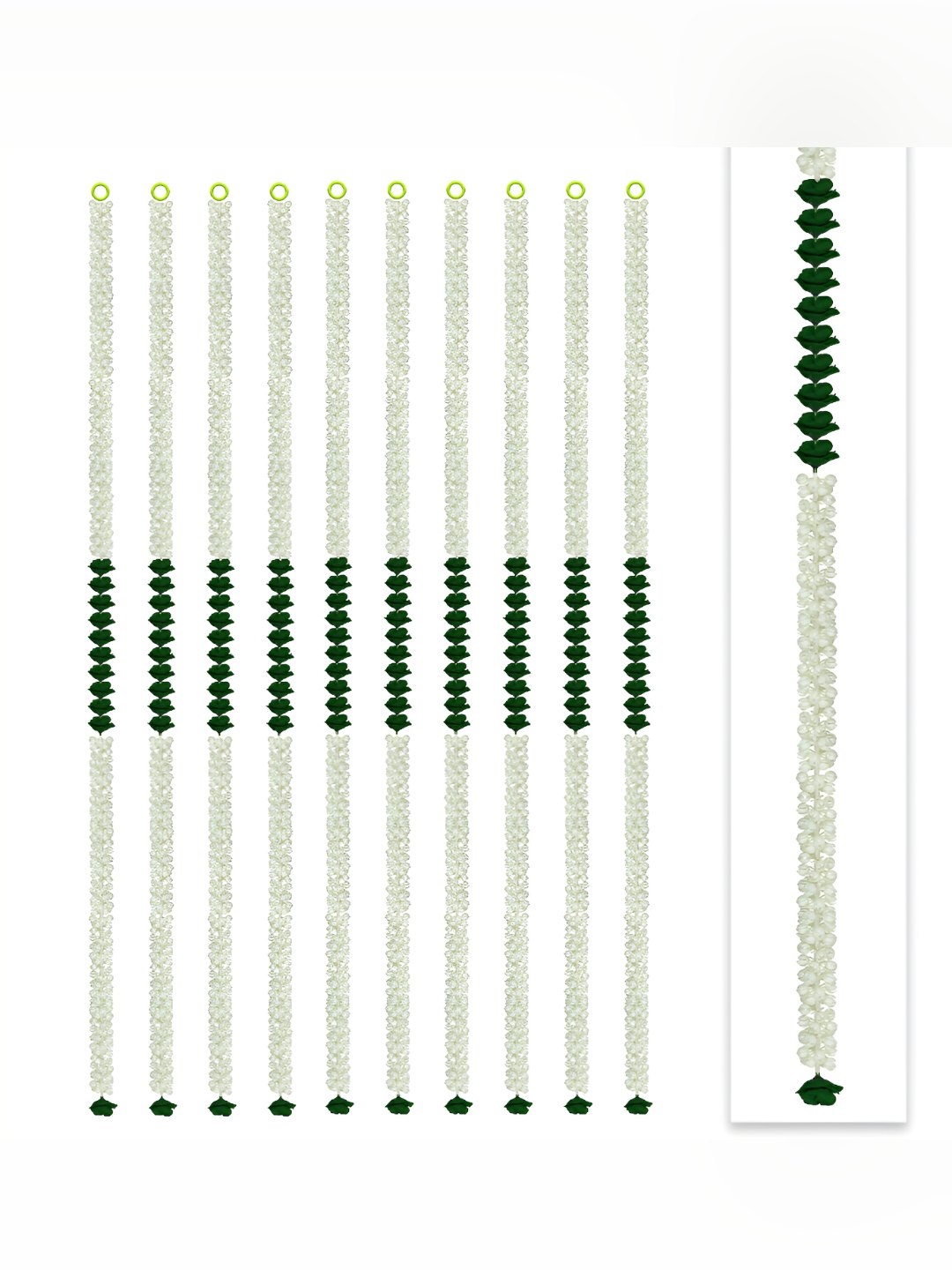

iHandikart White & Green 10 Pieces Hanging Jasmine Artificial Flower
