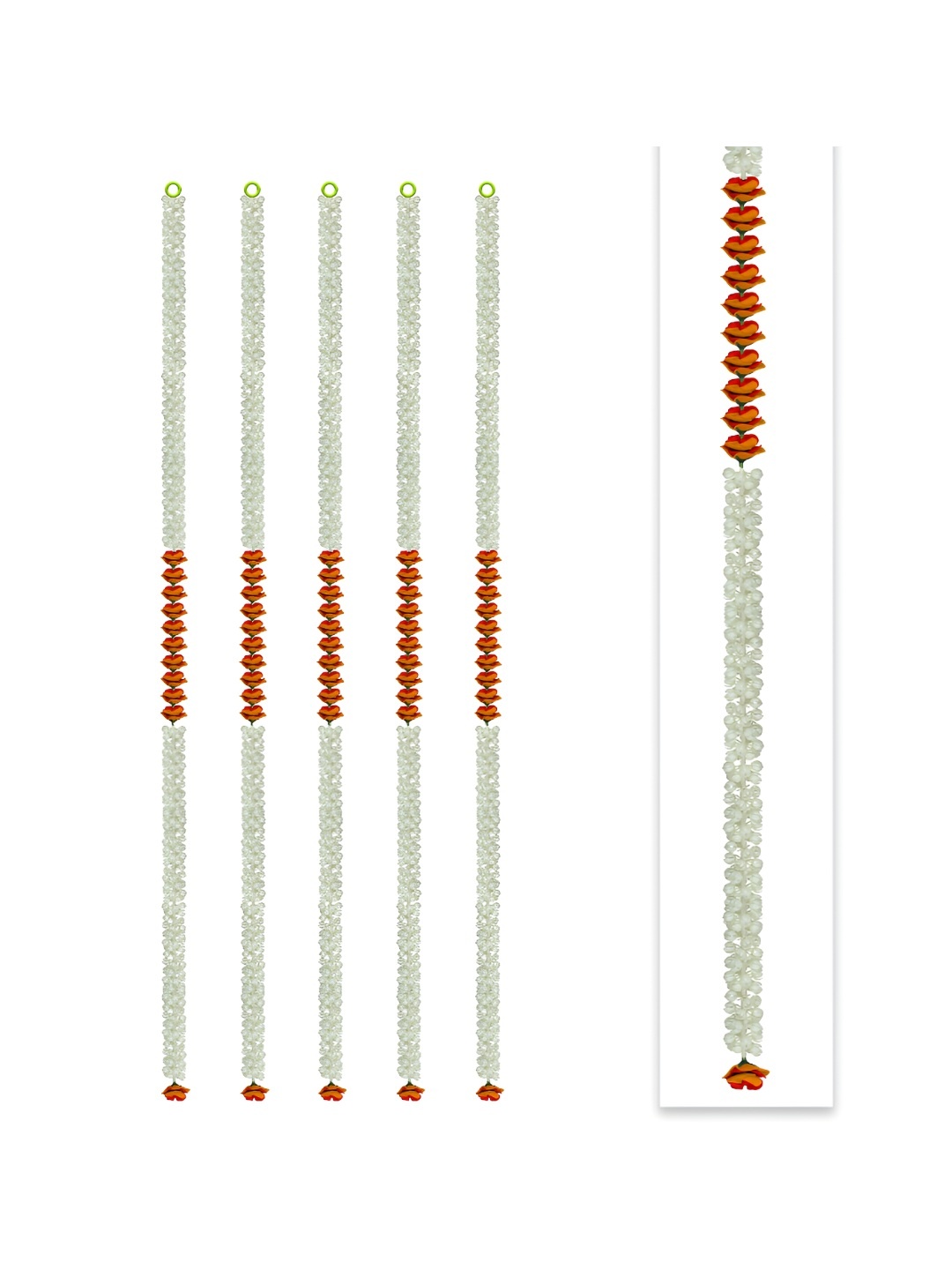 

iHandikart White & Red 5 Pieces Hanging Jasmine Artificial Flowers