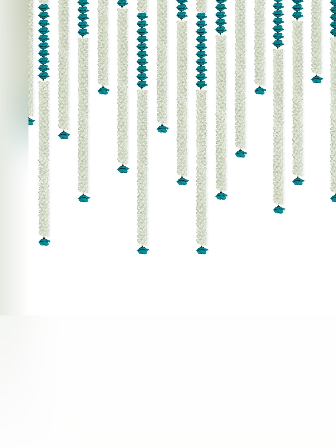 

iHandikart White & Sky Blue 10 Pieces Hanging Jasmine Artificial Flowers