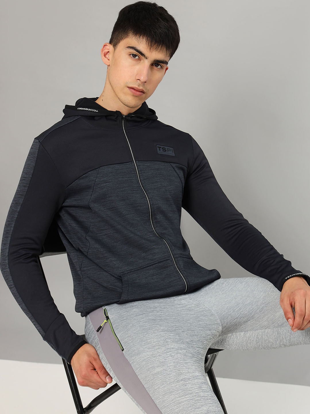 Technosport Hooded Lightweight Antimicrobial Sporty Jacket, Black