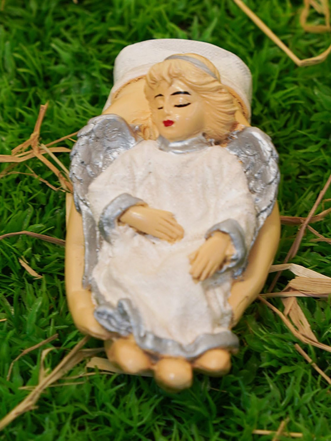 

PujaNPujari White & Yellow Angel Showpiece Idol