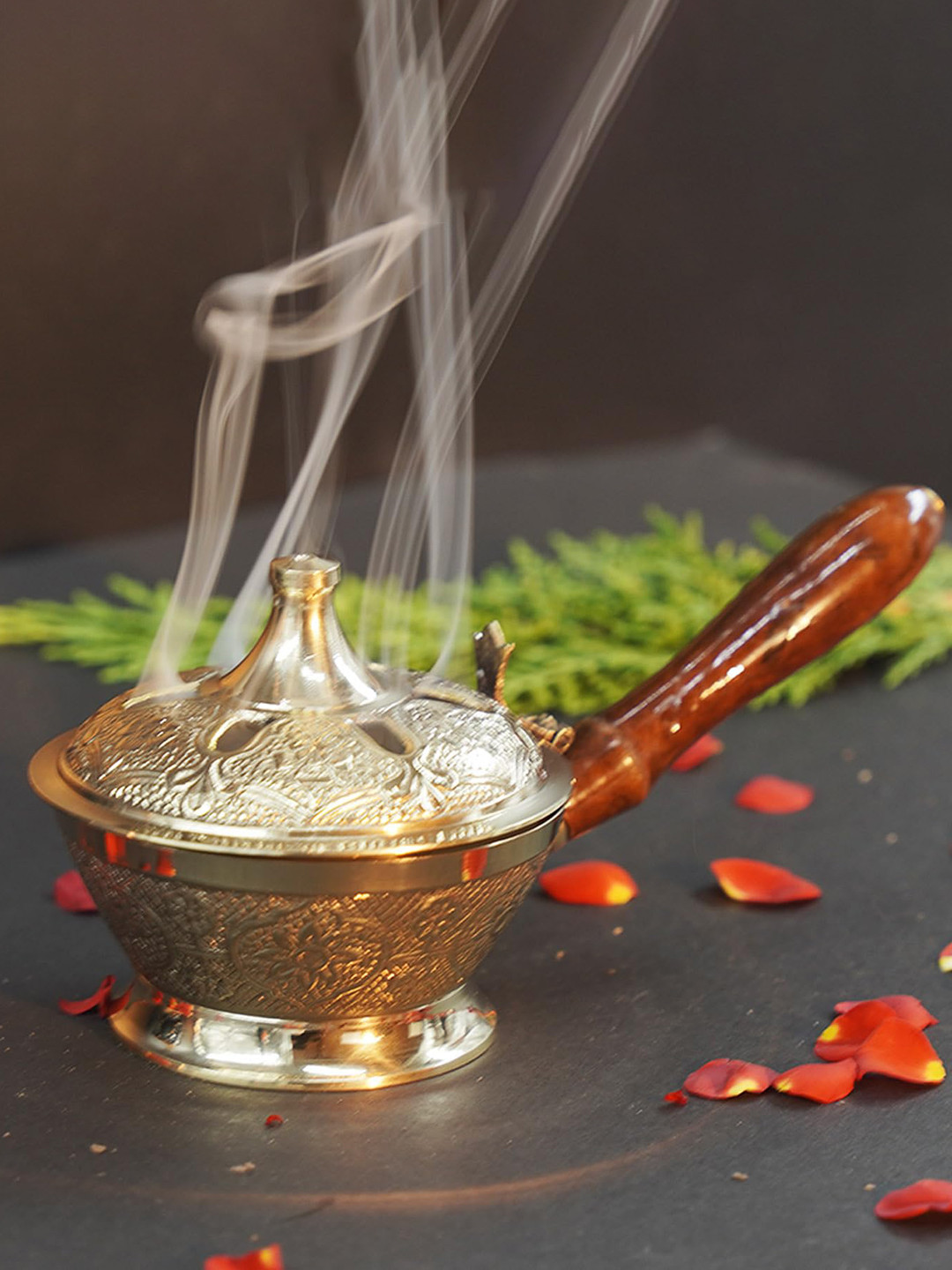 

PujaNPujari Gold-Tone Aarti Sambrani Stand