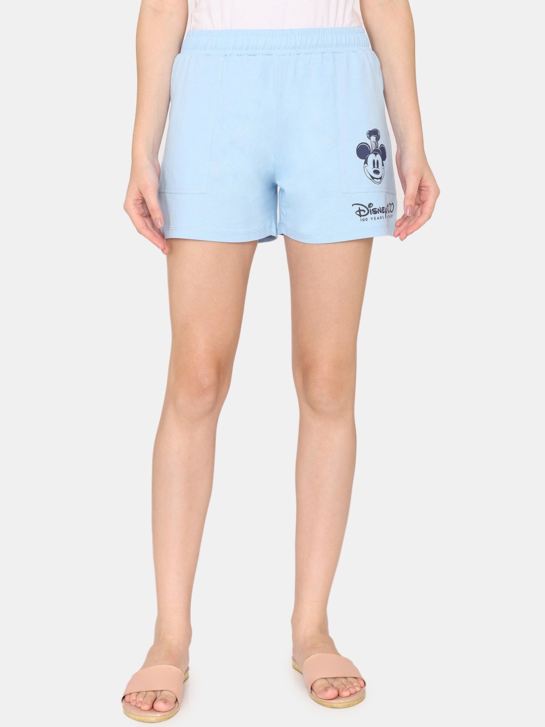 

Zivame Women Pure Cotton Lounge Shorts, Blue